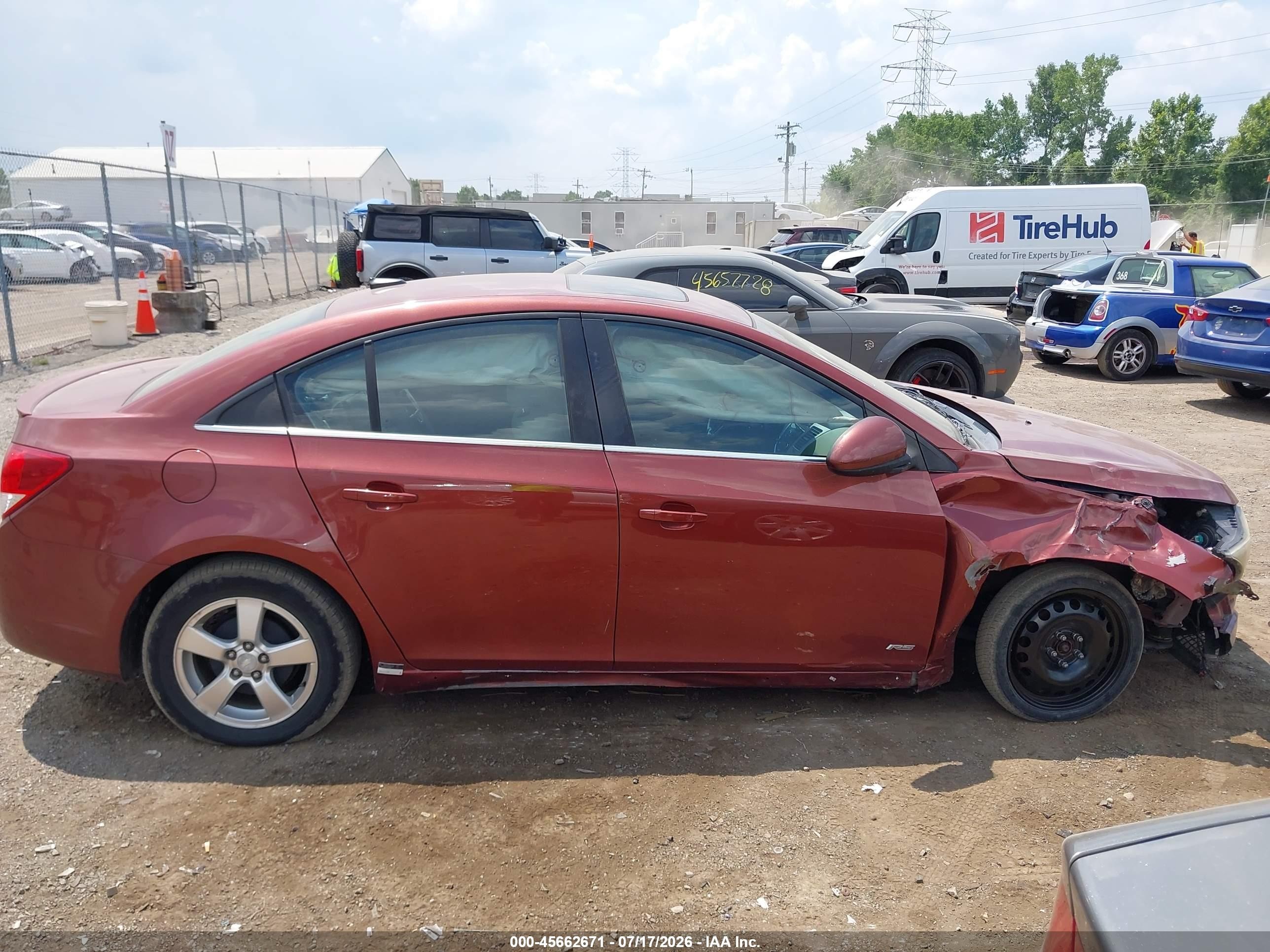 2012 Chevrolet Cruze 1lt Burgundy vin: 1G1PF5SC2C7218642