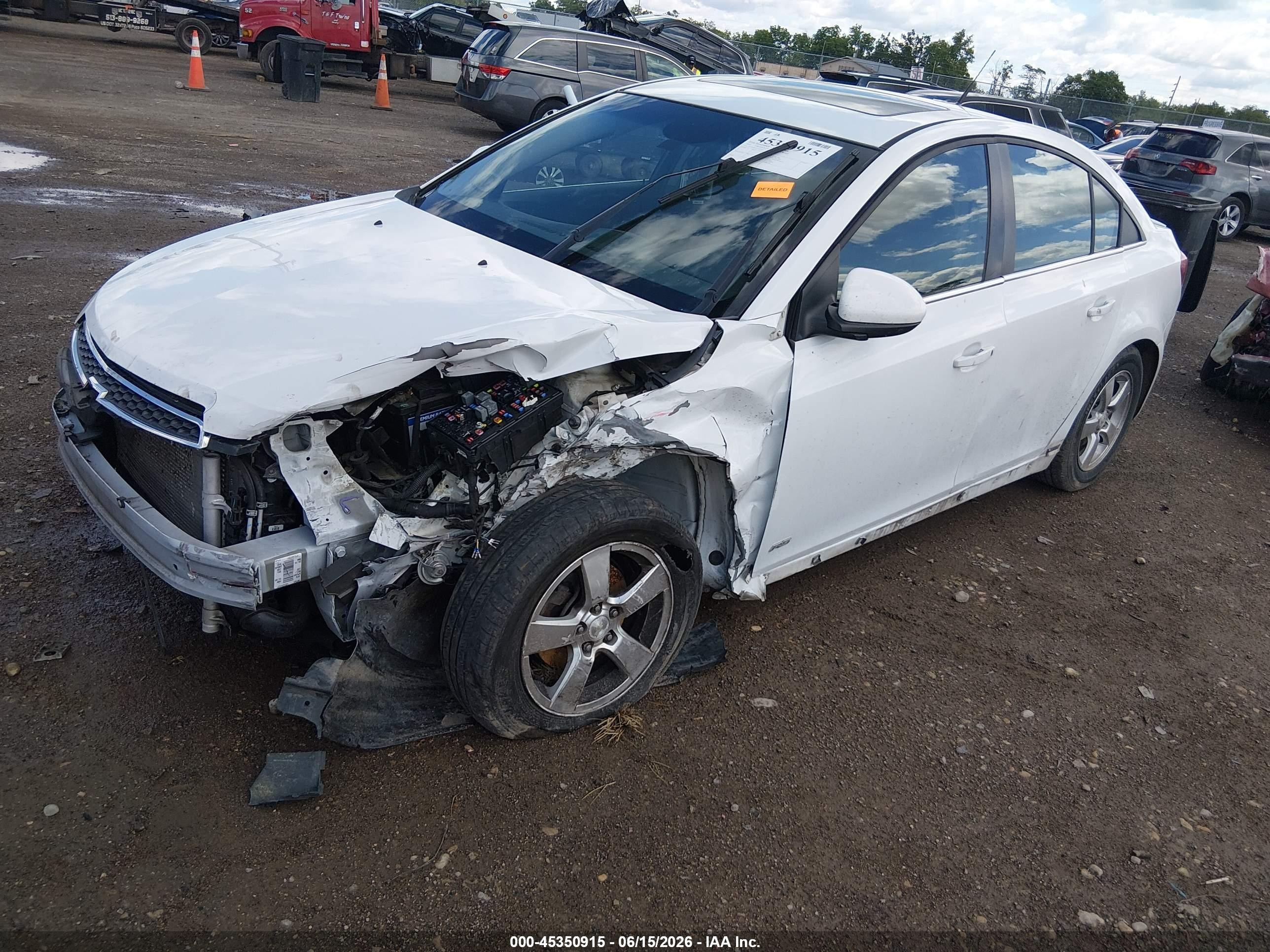 2012 Chevrolet Cruze 1lt Белый vin: 1G1PF5SC2C7233271