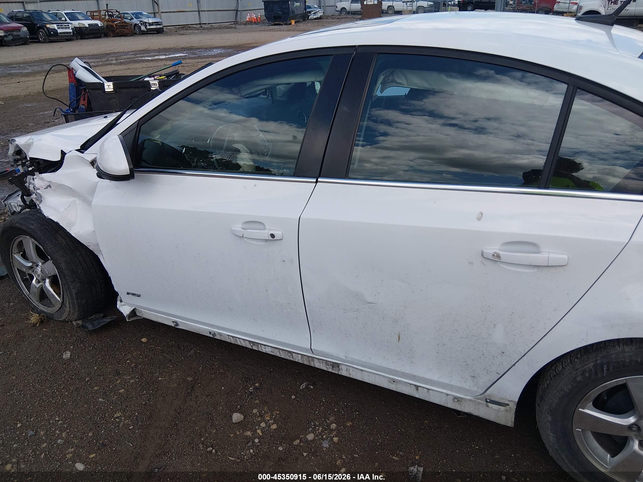 2012 Chevrolet Cruze 1lt Белый vin: 1G1PF5SC2C7233271