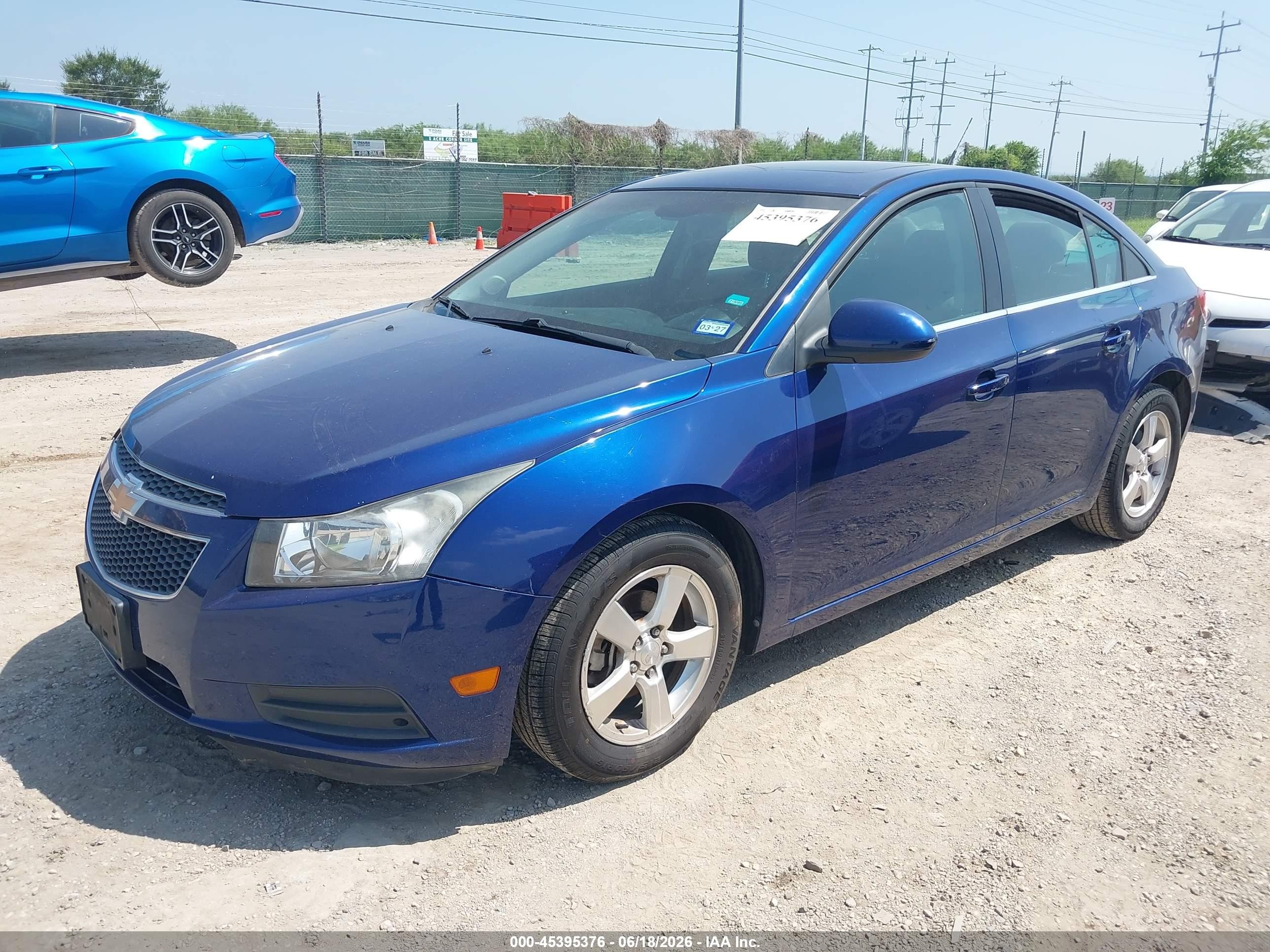 2012 Chevrolet Cruze 1lt Blue vin: 1G1PF5SC2C7236901