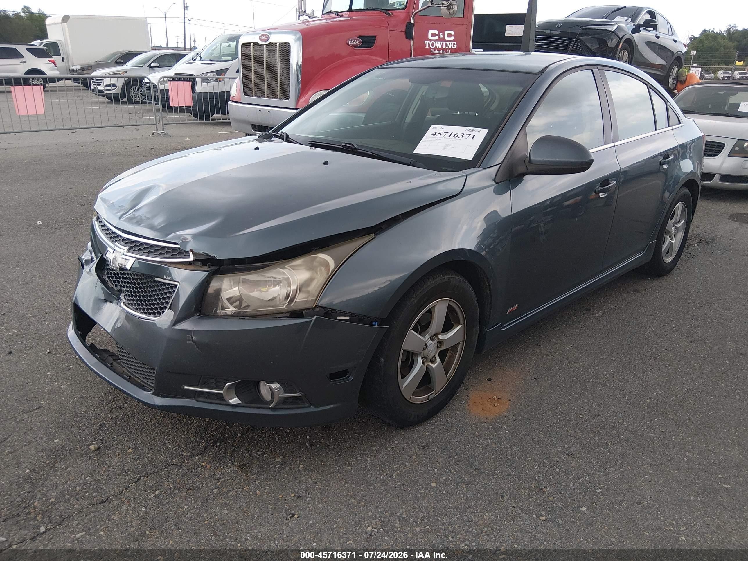 2012 Chevrolet Cruze 1lt Black vin: 1G1PF5SC2C7291879