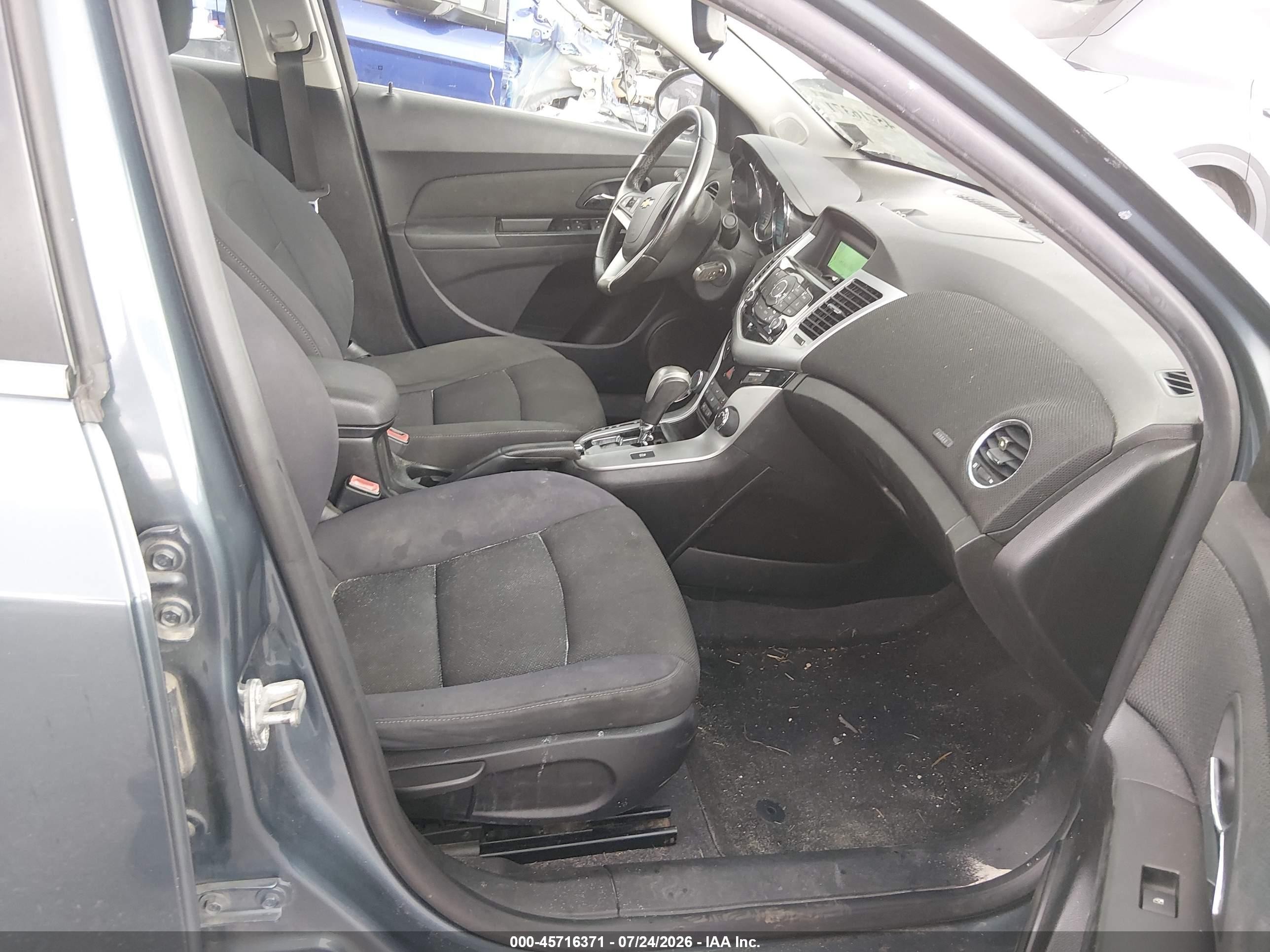 2012 Chevrolet Cruze 1lt Black vin: 1G1PF5SC2C7291879