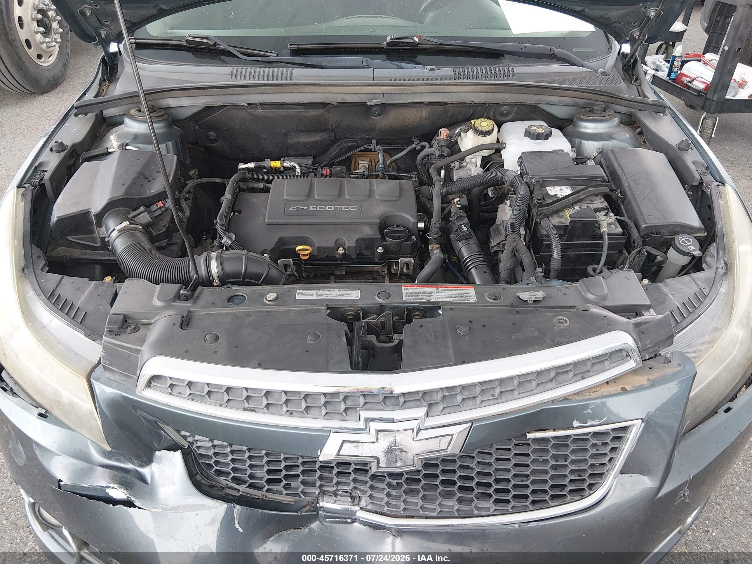 2012 Chevrolet Cruze 1lt Black vin: 1G1PF5SC2C7291879