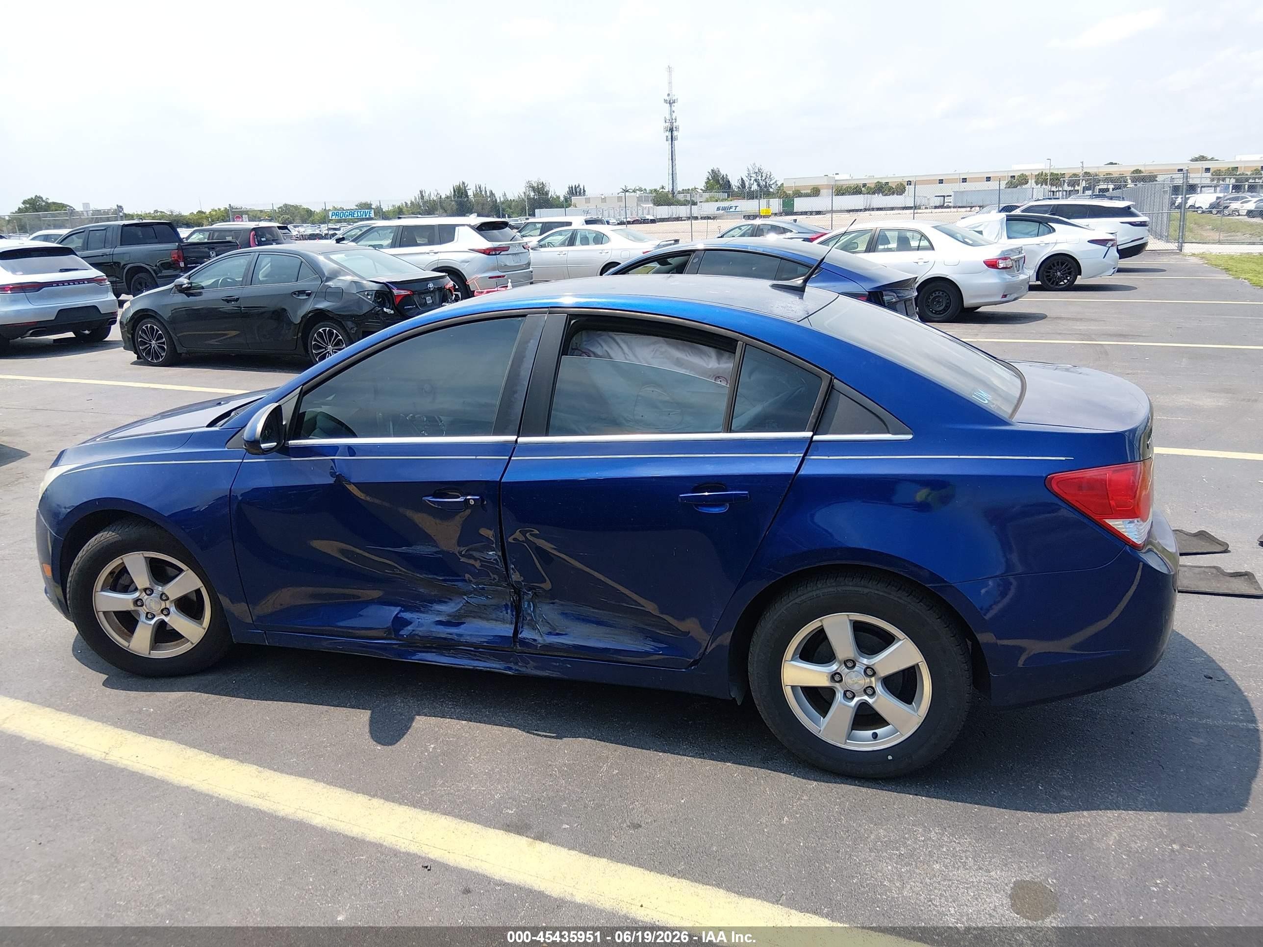 2012 Chevrolet Cruze 1lt Blue vin: 1G1PF5SC2C7338425