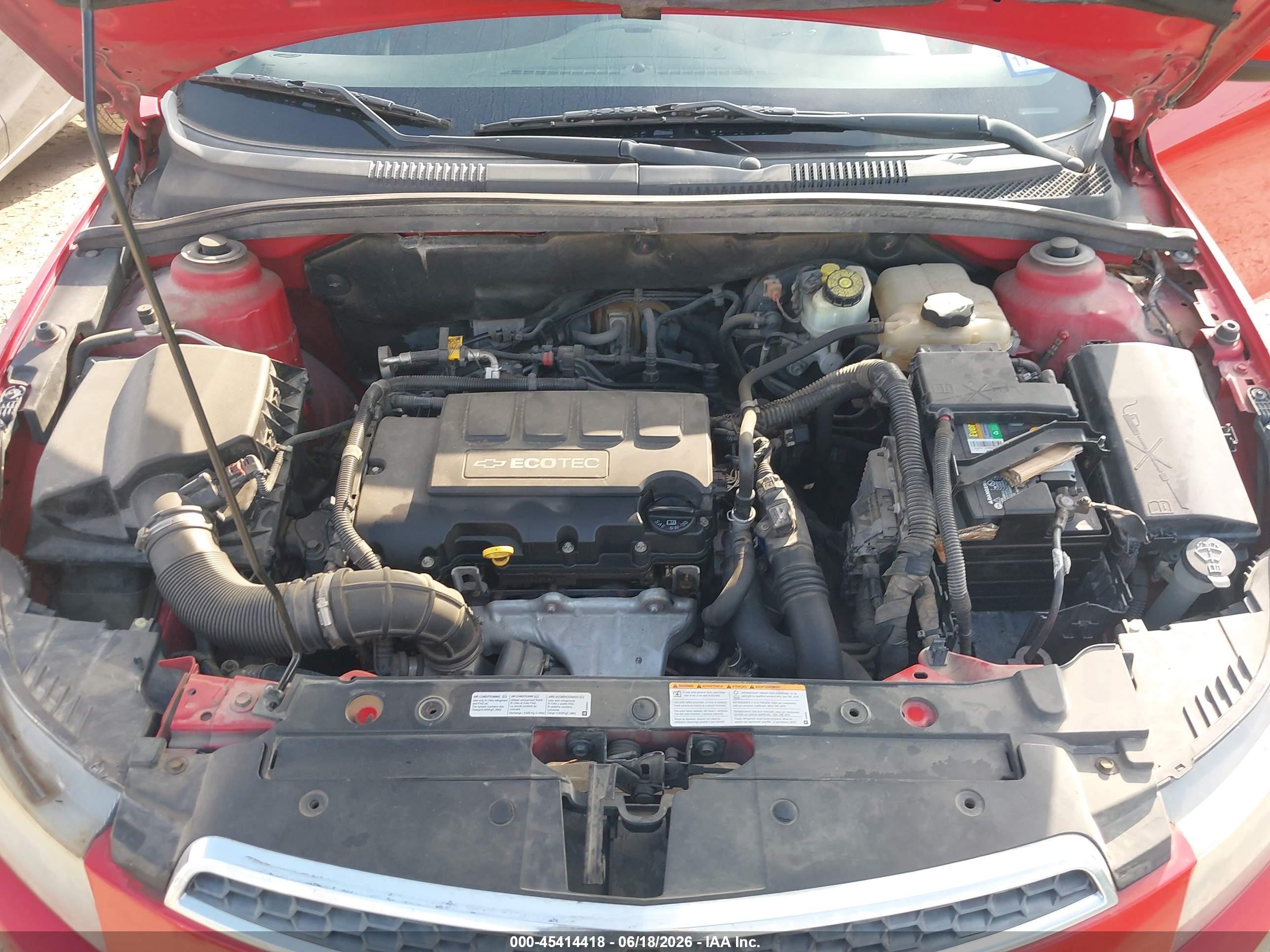 2012 Chevrolet Cruze 1lt Red vin: 1G1PF5SC2C7371389