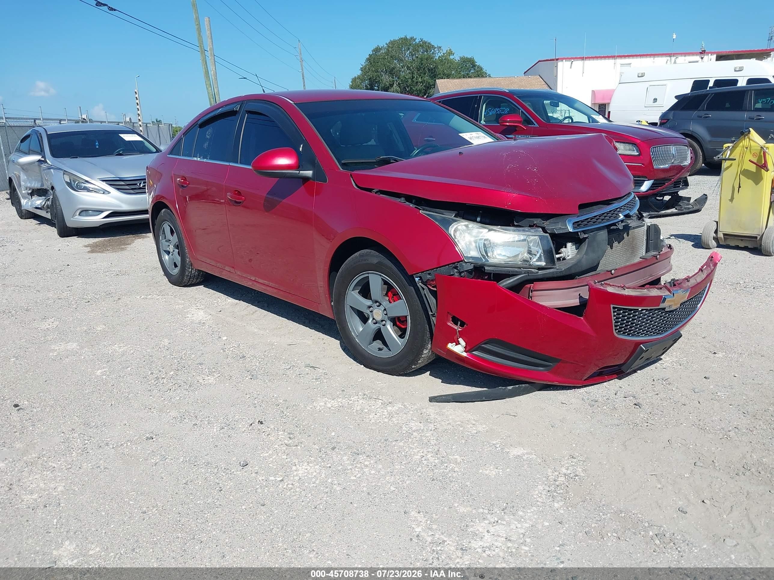2012 Chevrolet Cruze 1lt Red vin: 1G1PF5SC3C7220397