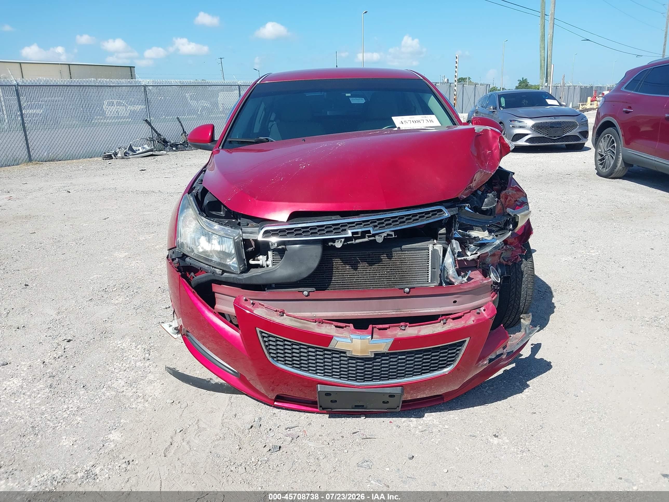 2012 Chevrolet Cruze 1lt Red vin: 1G1PF5SC3C7220397