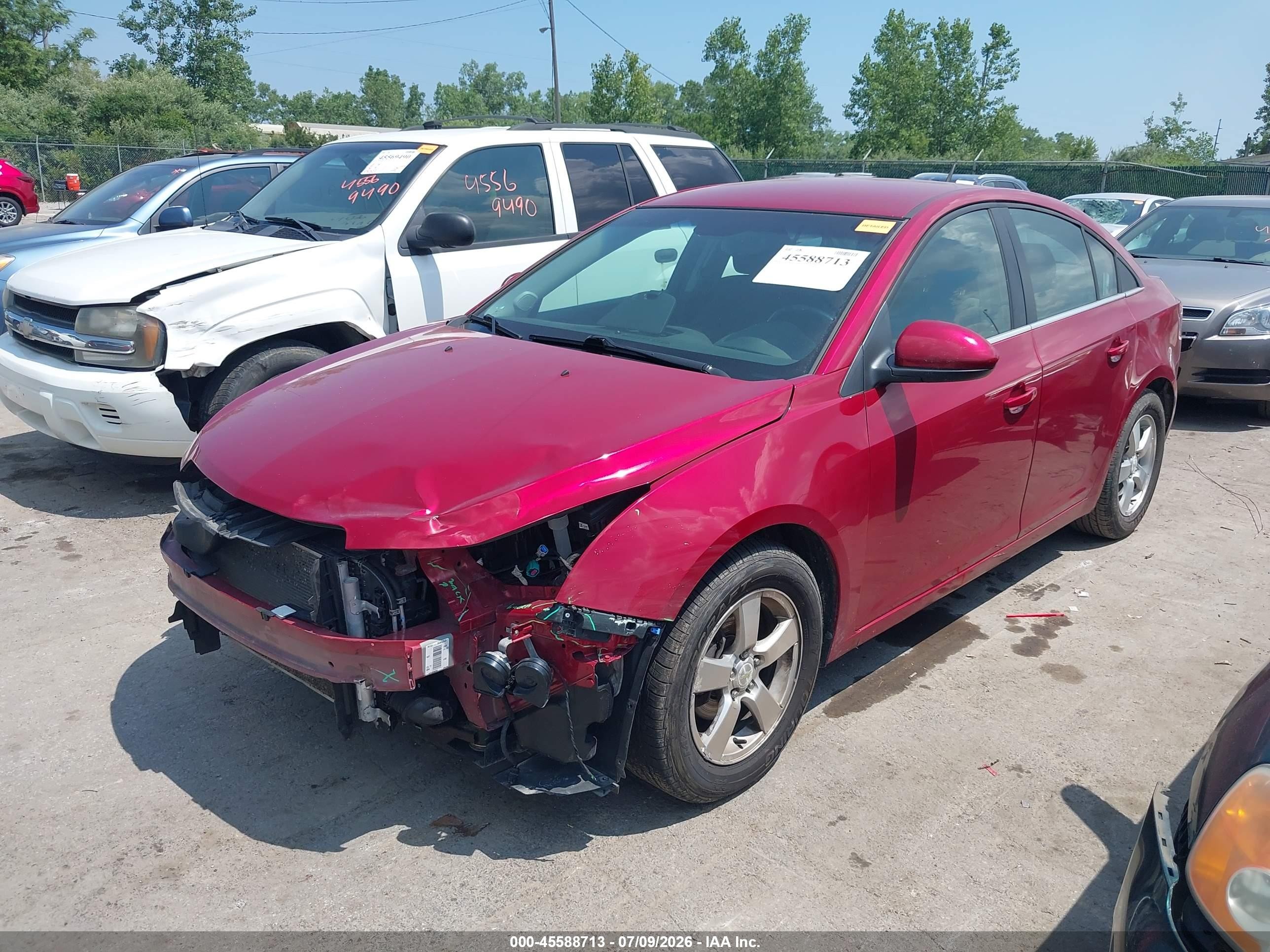 2012 Chevrolet Cruze 1lt Red vin: 1G1PF5SC3C7289283