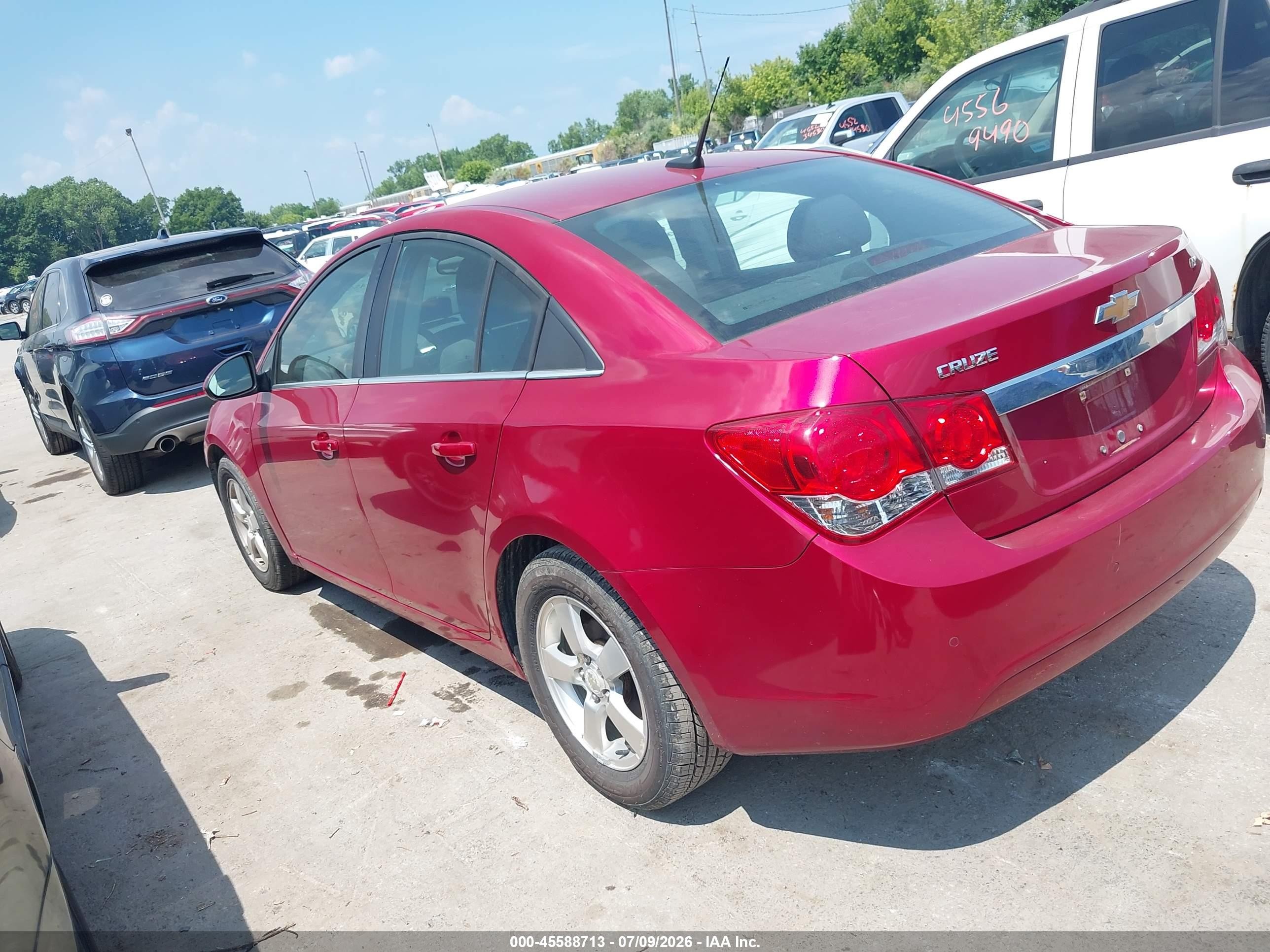 2012 Chevrolet Cruze 1lt Red vin: 1G1PF5SC3C7289283