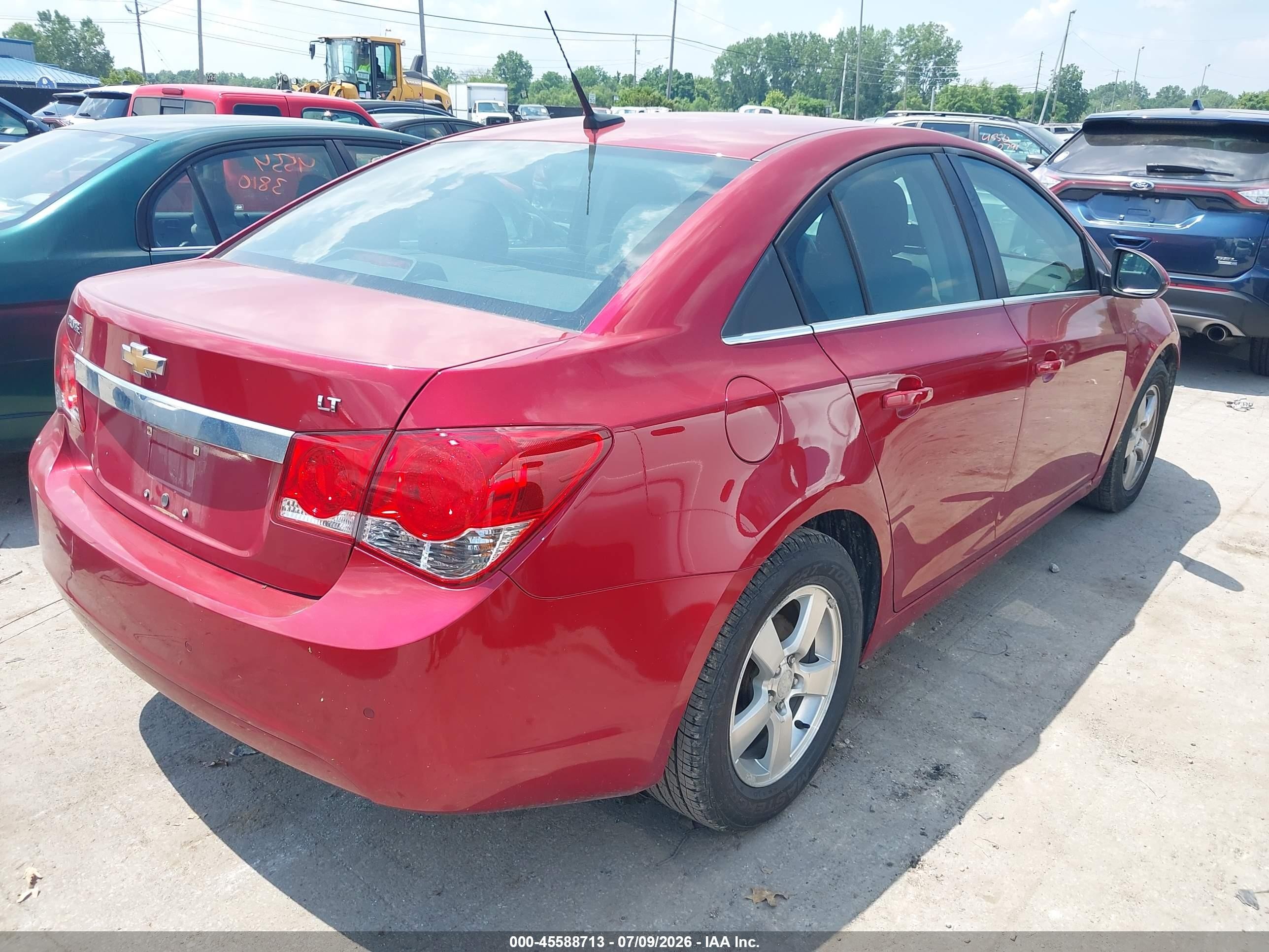 2012 Chevrolet Cruze 1lt Red vin: 1G1PF5SC3C7289283