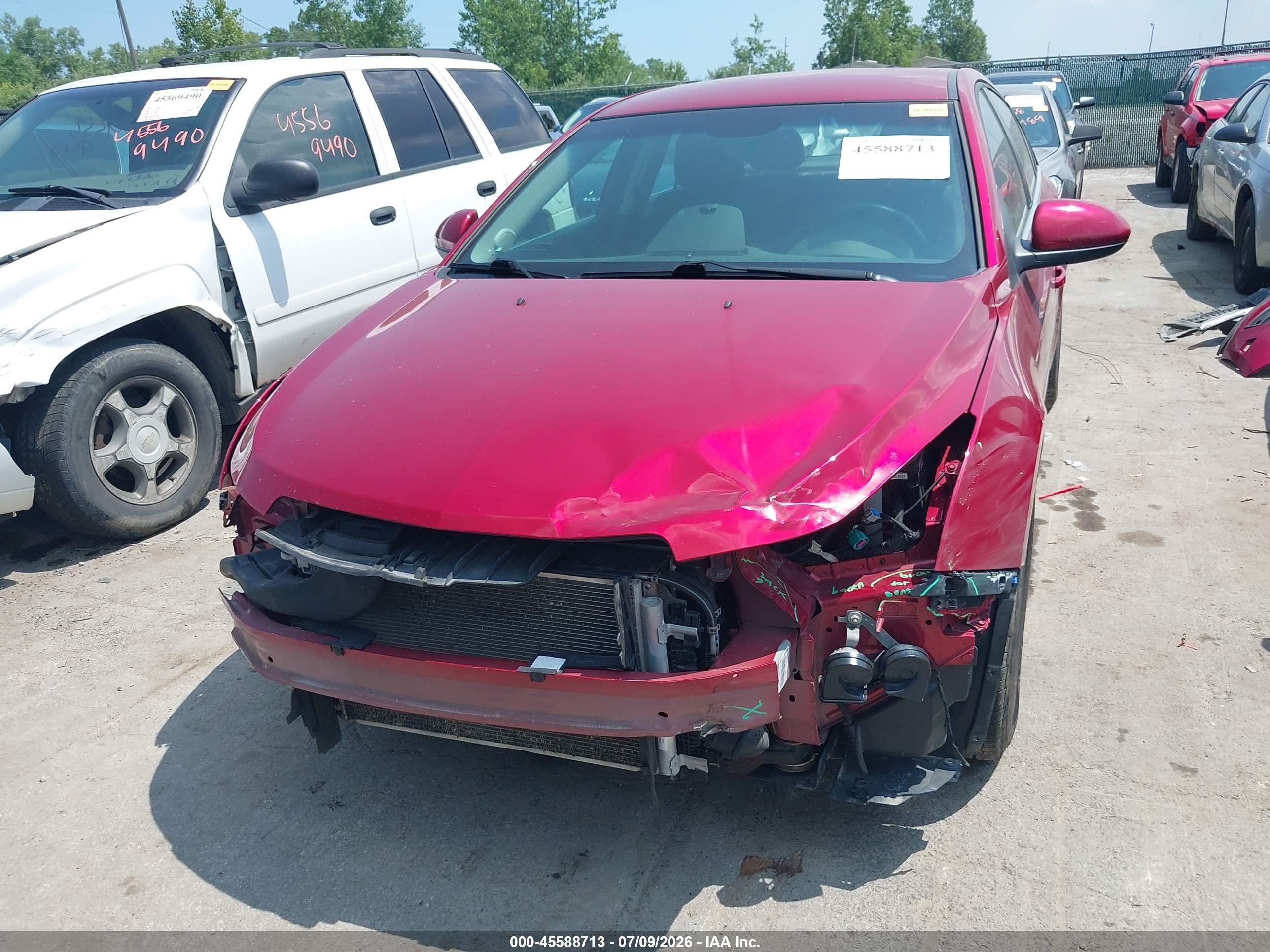 2012 Chevrolet Cruze 1lt Red vin: 1G1PF5SC3C7289283