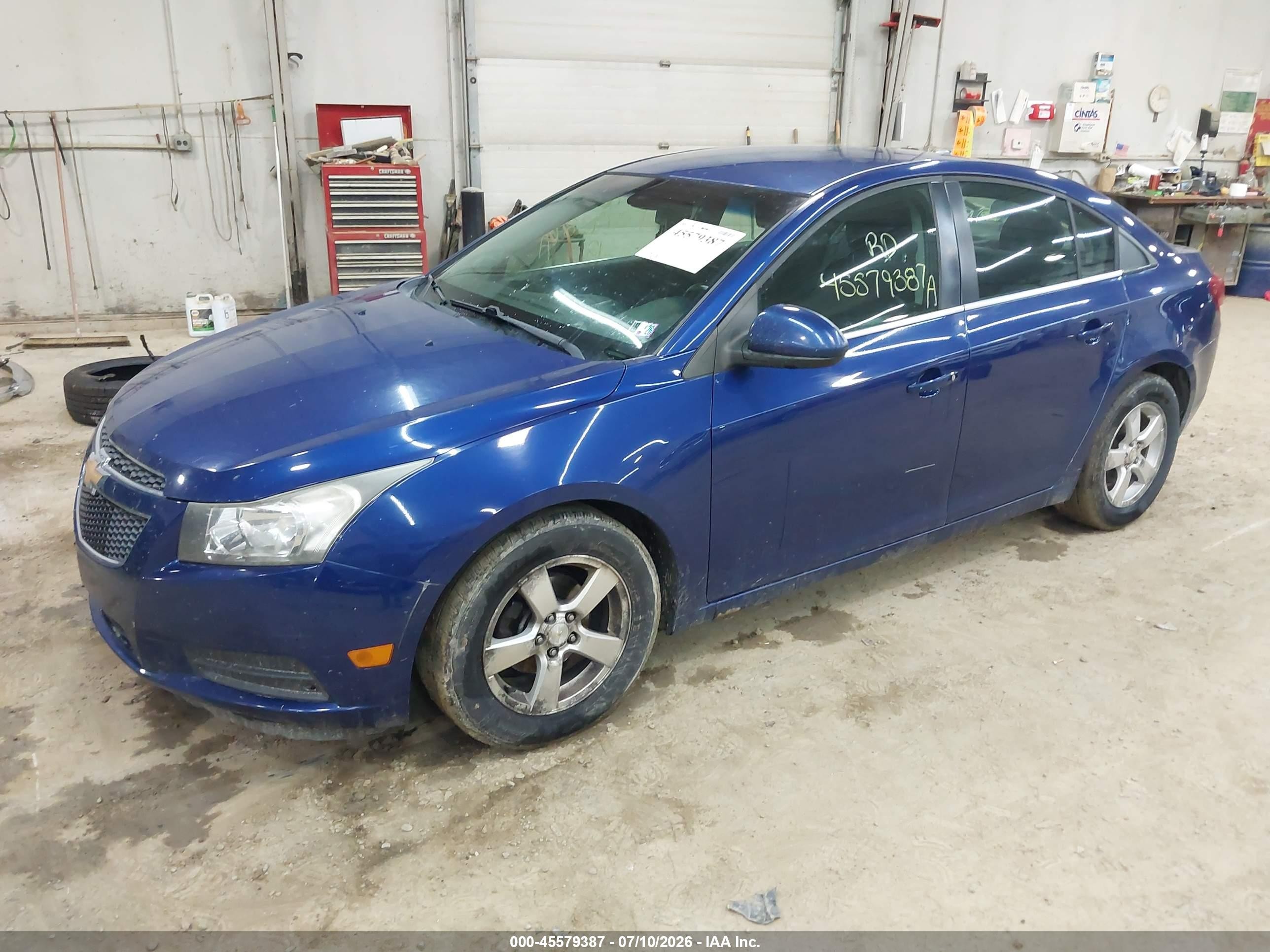 2012 Chevrolet Cruze 1lt Blue vin: 1G1PF5SC3C7309760
