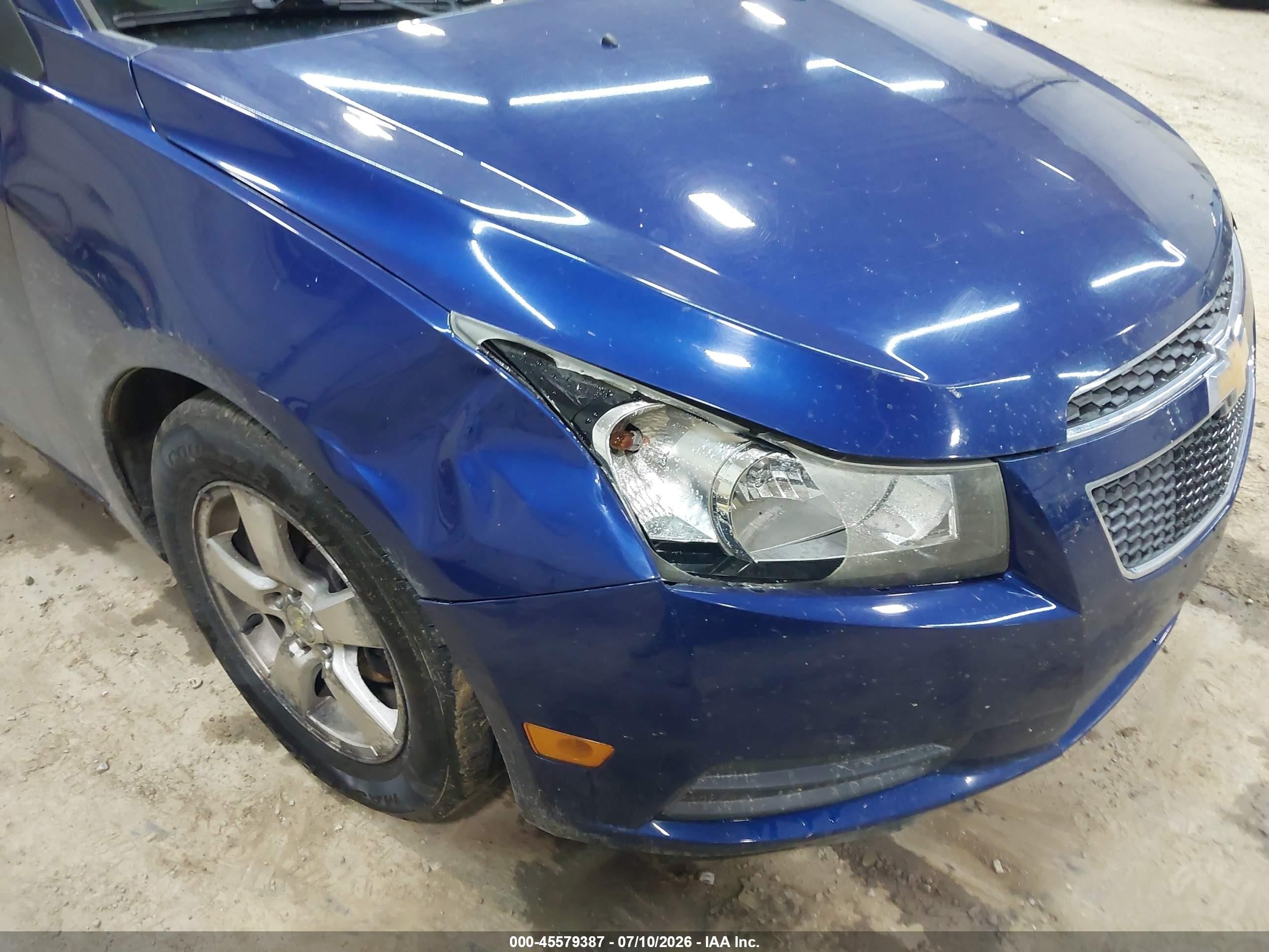 2012 Chevrolet Cruze 1lt Blue vin: 1G1PF5SC3C7309760