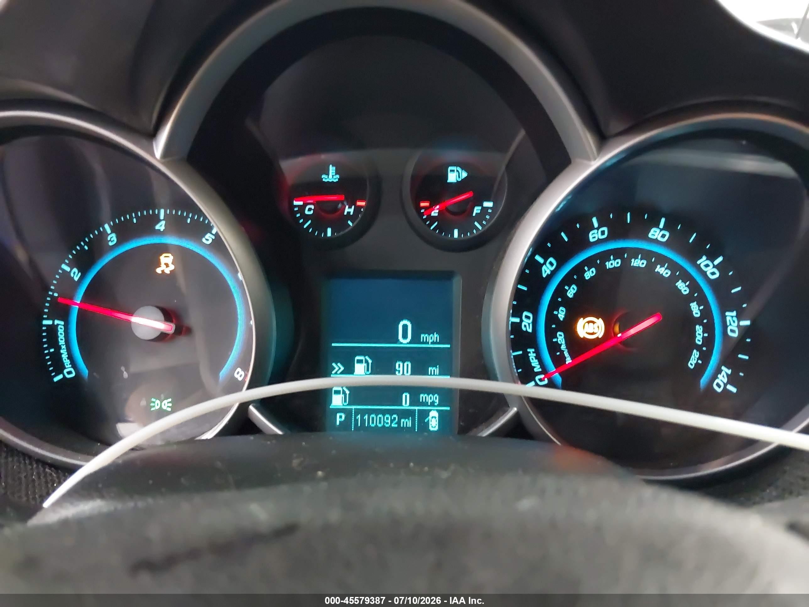 2012 Chevrolet Cruze 1lt Blue vin: 1G1PF5SC3C7309760