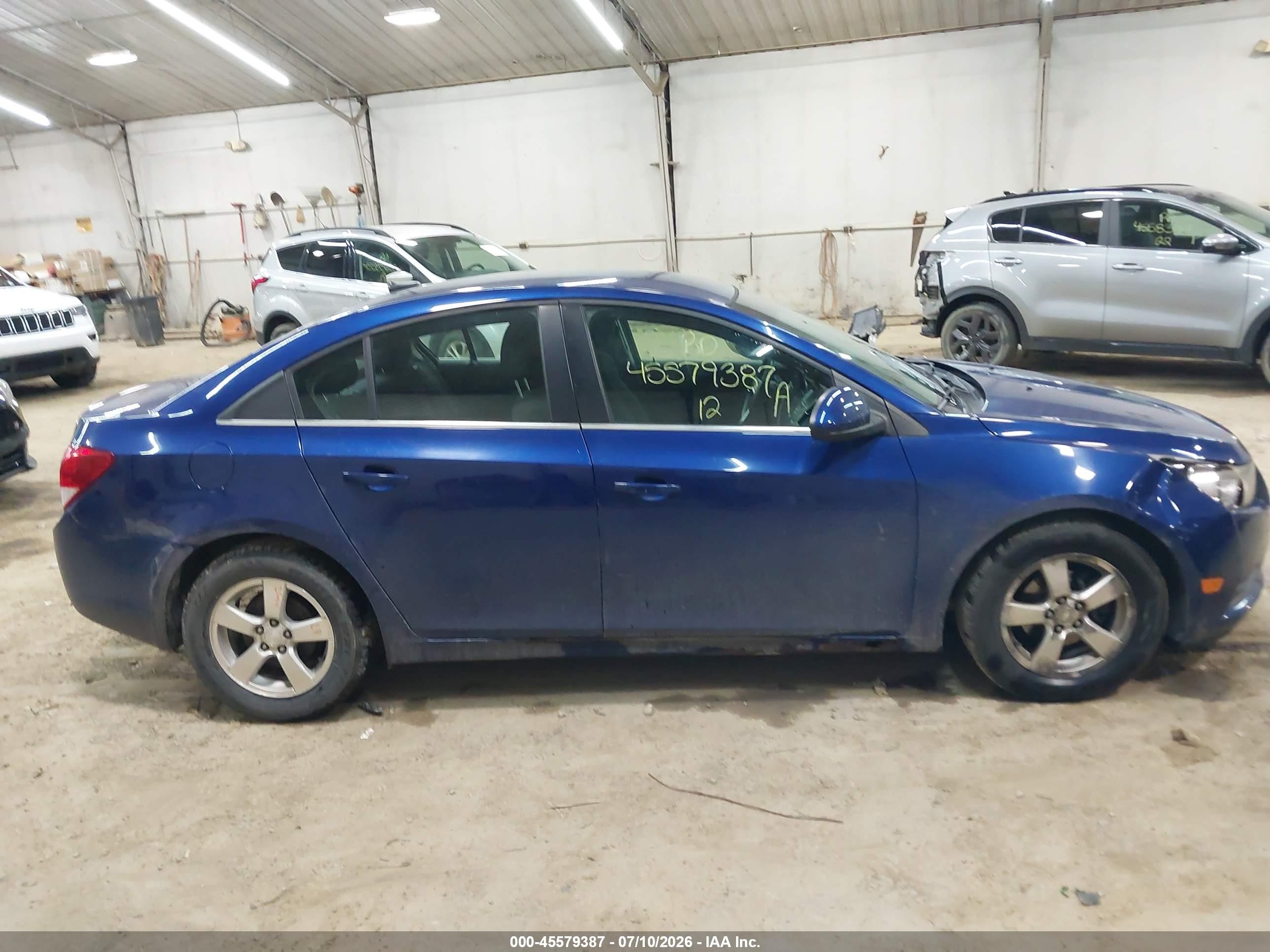 2012 Chevrolet Cruze 1lt Blue vin: 1G1PF5SC3C7309760