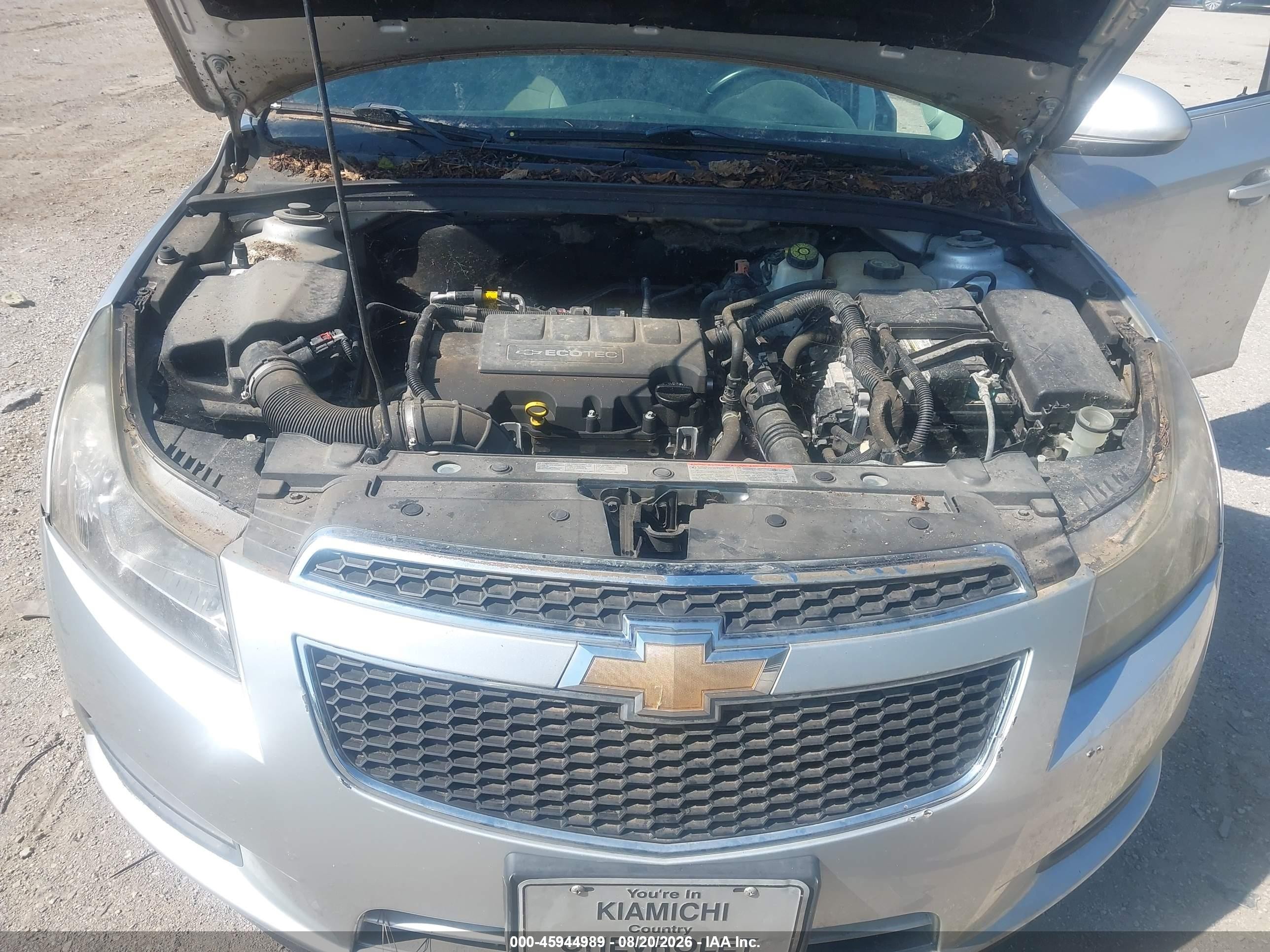 2012 Chevrolet Cruze 1lt Silver vin: 1G1PF5SC3C7351667