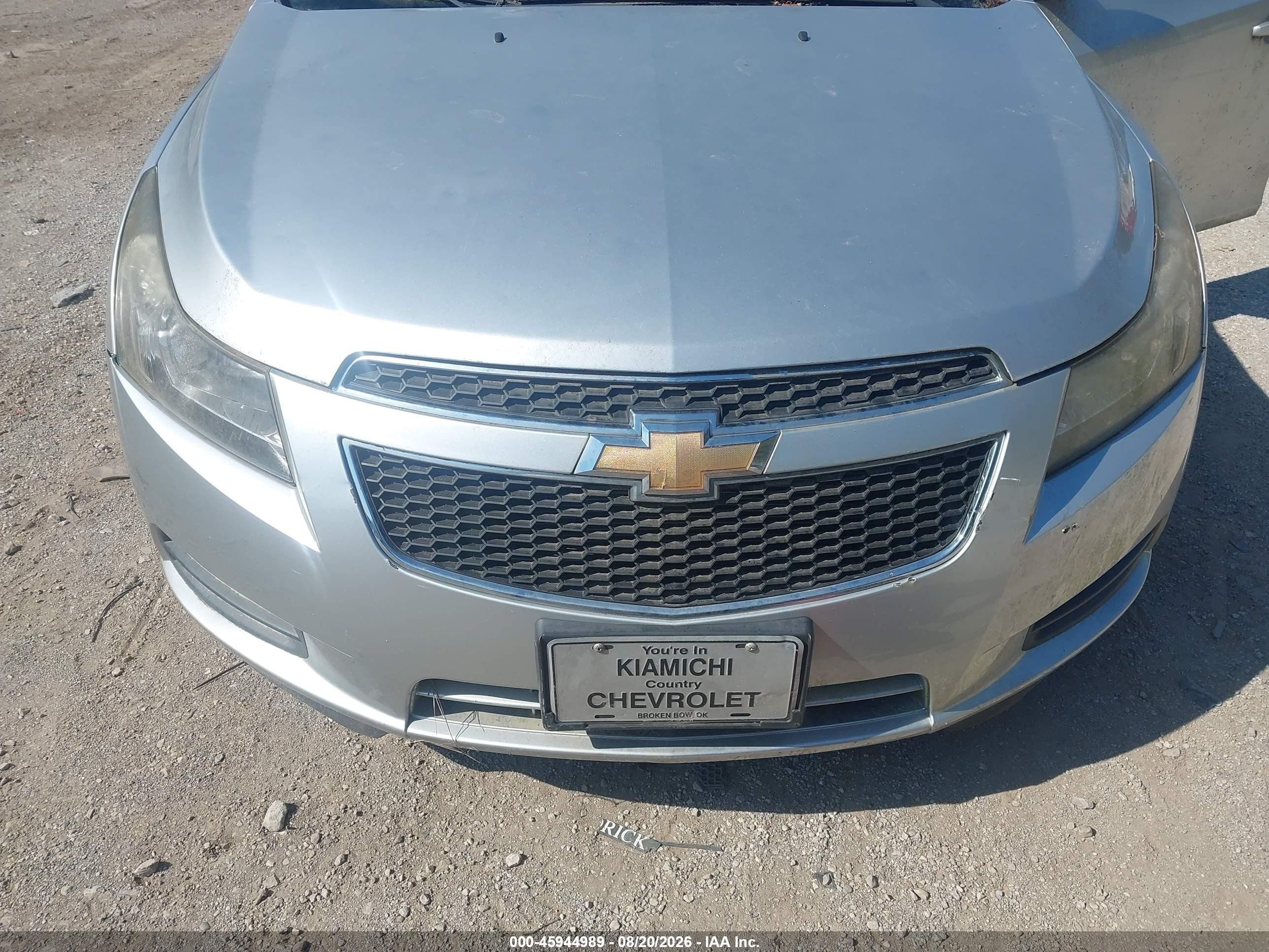 2012 Chevrolet Cruze 1lt Silver vin: 1G1PF5SC3C7351667