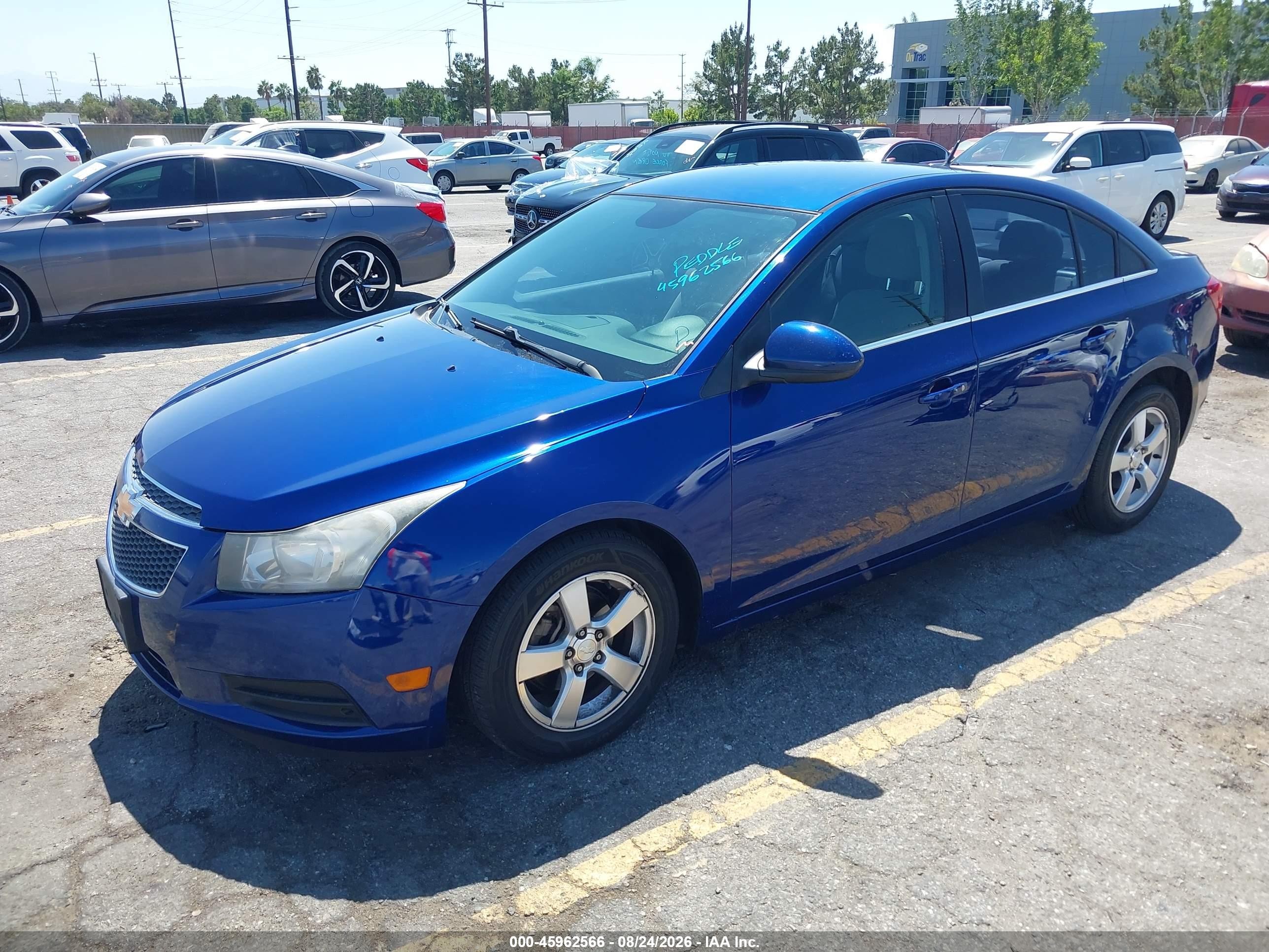 2012 Chevrolet Cruze 1lt Blue vin: 1G1PF5SC3C7364354