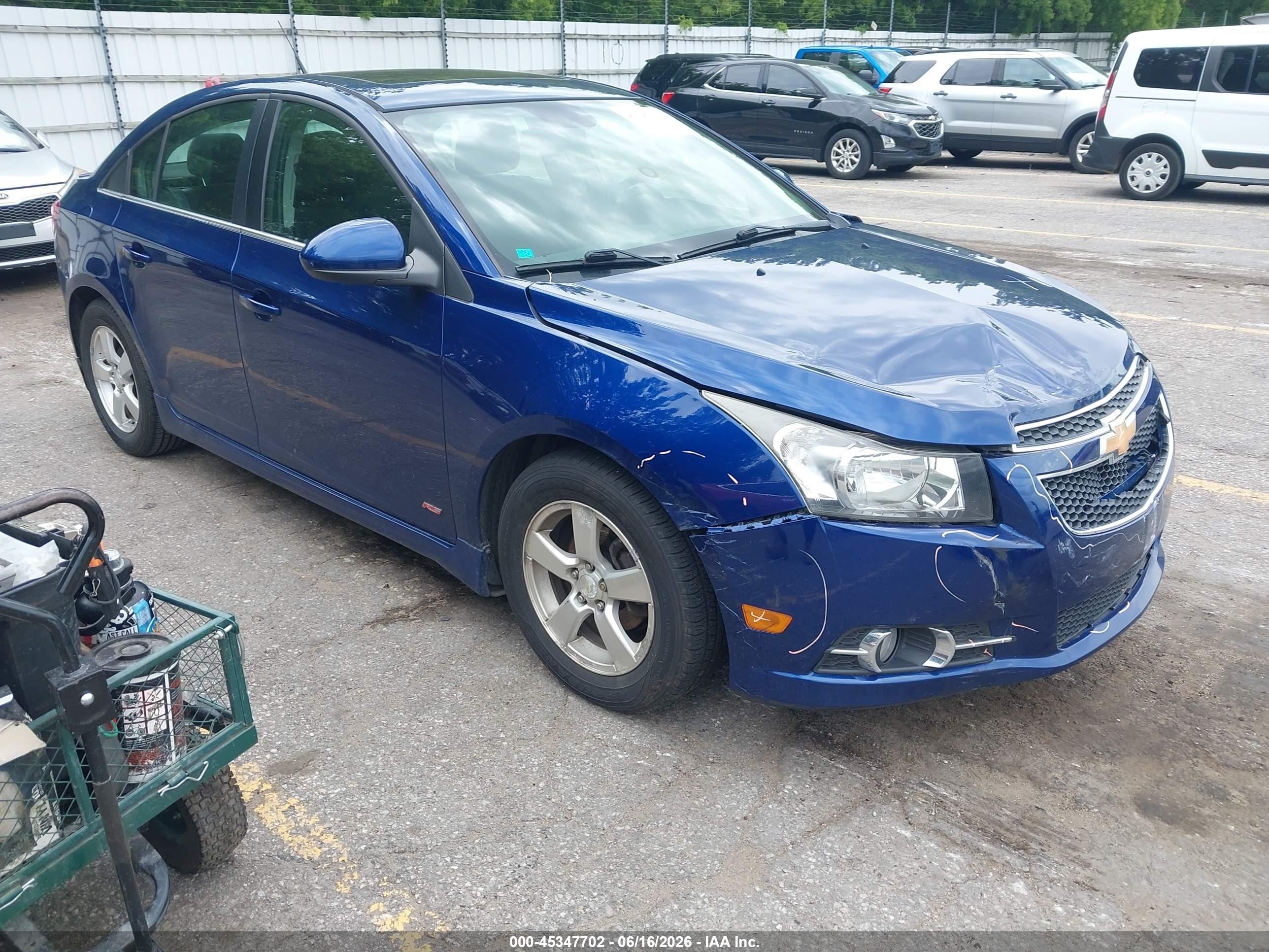 2012 Chevrolet Cruze 1lt Blue vin: 1G1PF5SC3C7388475