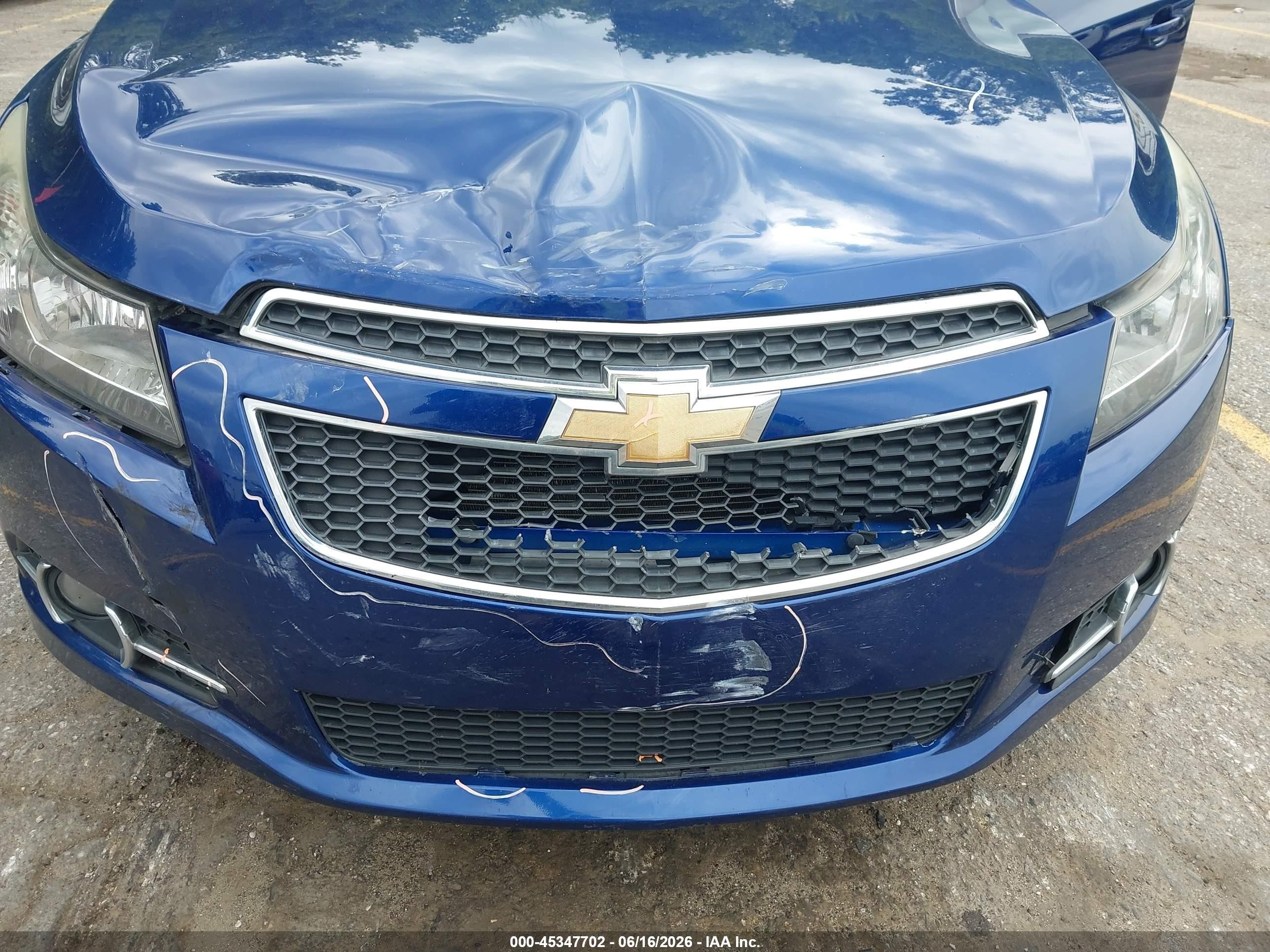 2012 Chevrolet Cruze 1lt Blue vin: 1G1PF5SC3C7388475