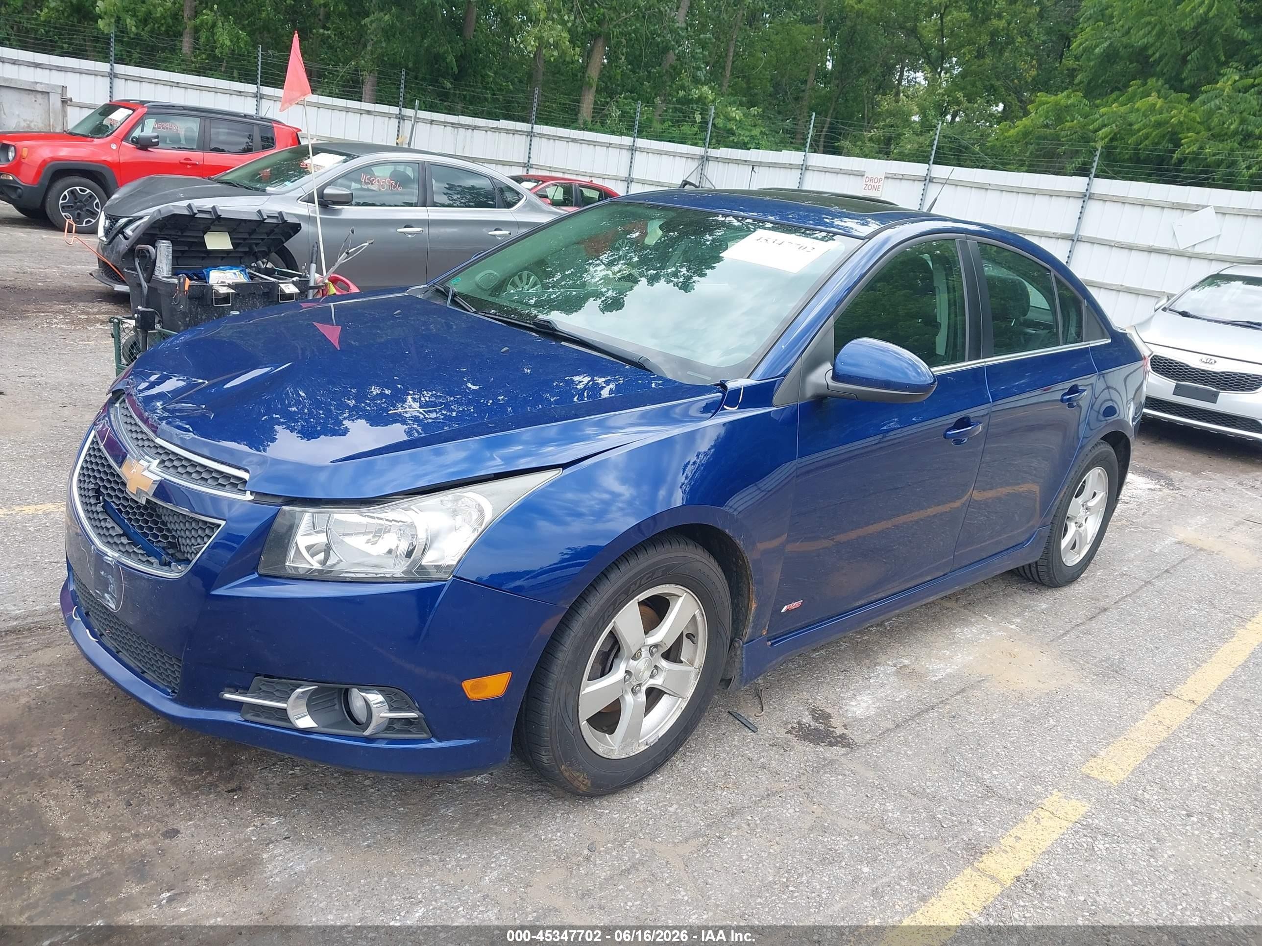 2012 Chevrolet Cruze 1lt Blue vin: 1G1PF5SC3C7388475