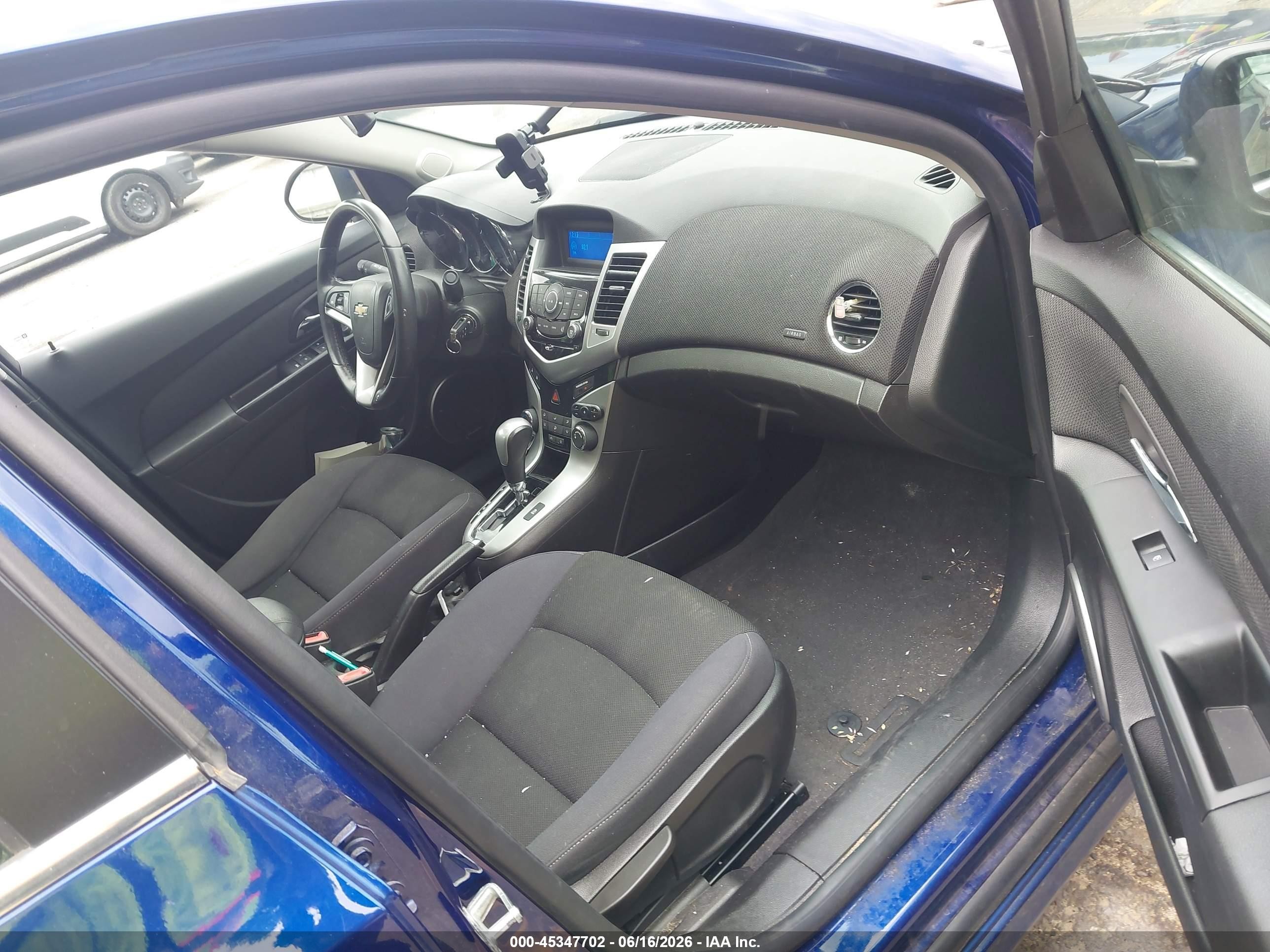 2012 Chevrolet Cruze 1lt Blue vin: 1G1PF5SC3C7388475