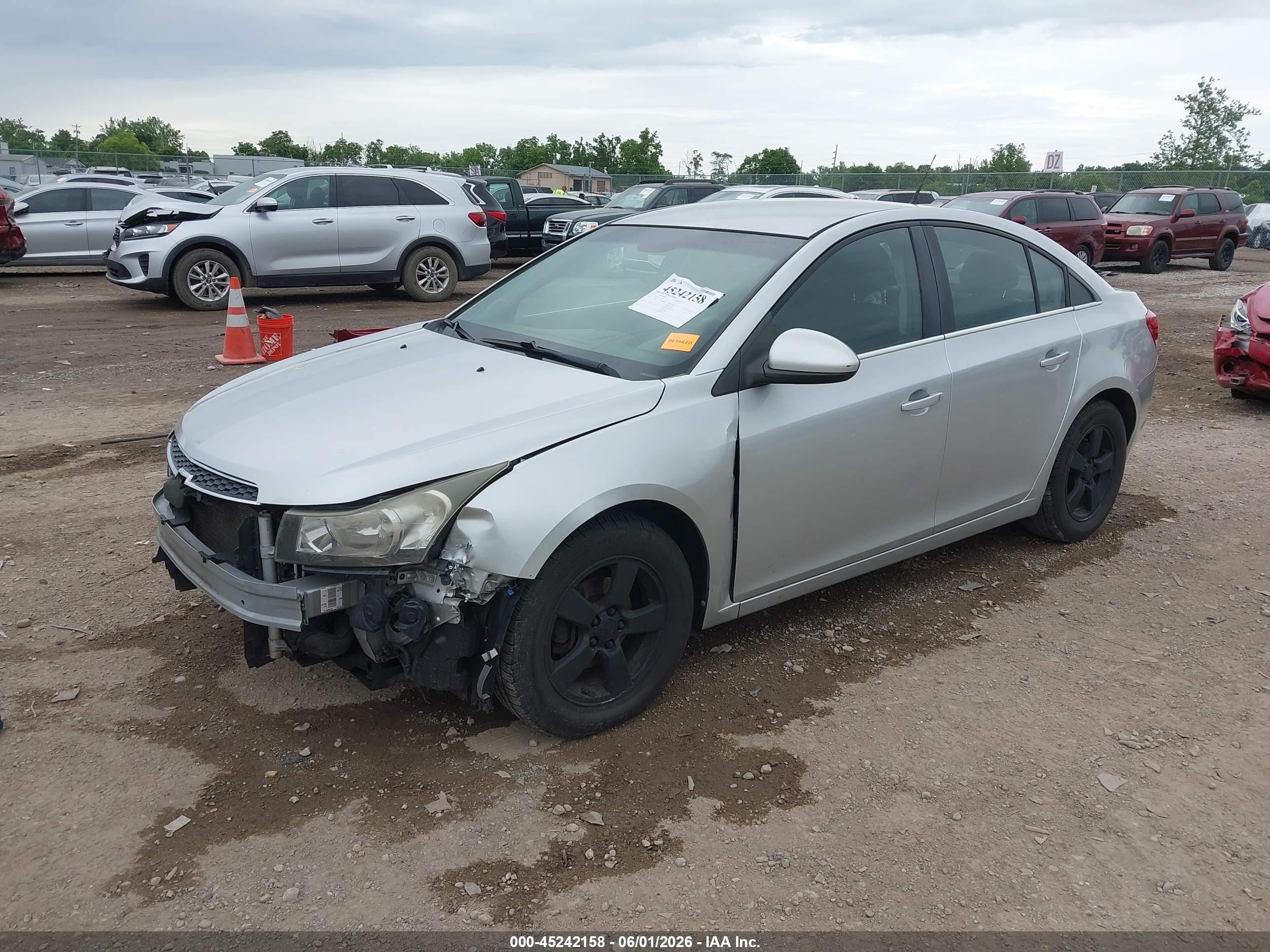 2012 Chevrolet Cruze 1lt Silver vin: 1G1PF5SC4C7129235