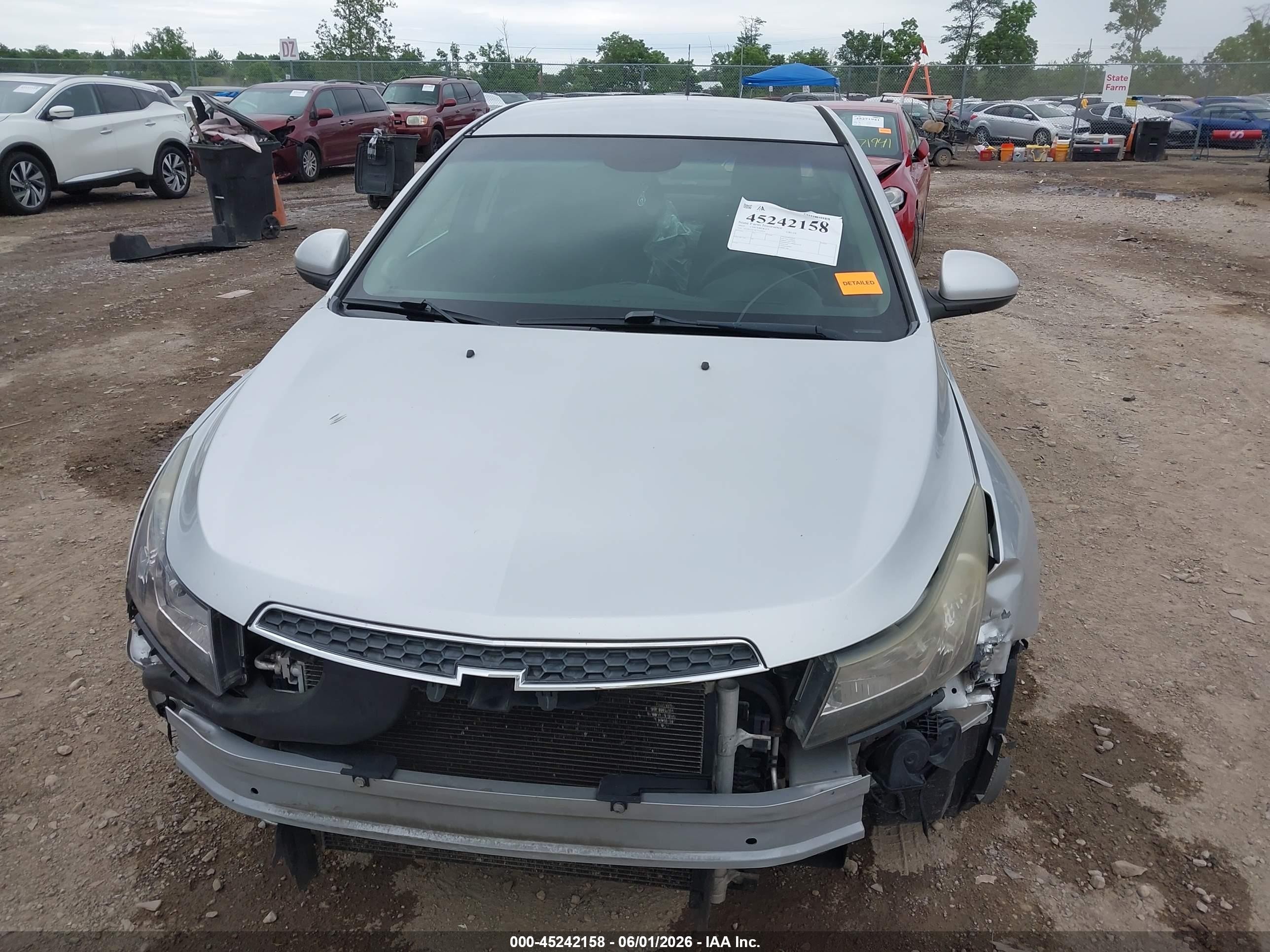 2012 Chevrolet Cruze 1lt Silver vin: 1G1PF5SC4C7129235