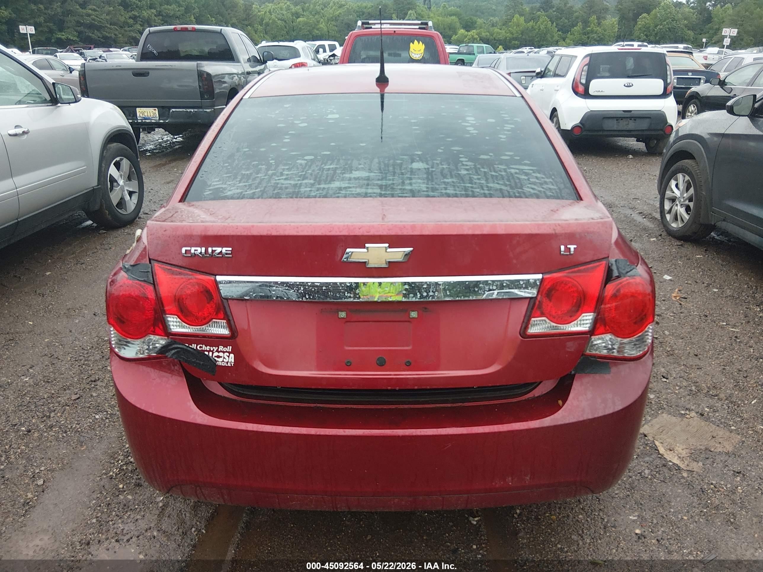 2012 Chevrolet Cruze 1lt Красный vin: 1G1PF5SC4C7161134