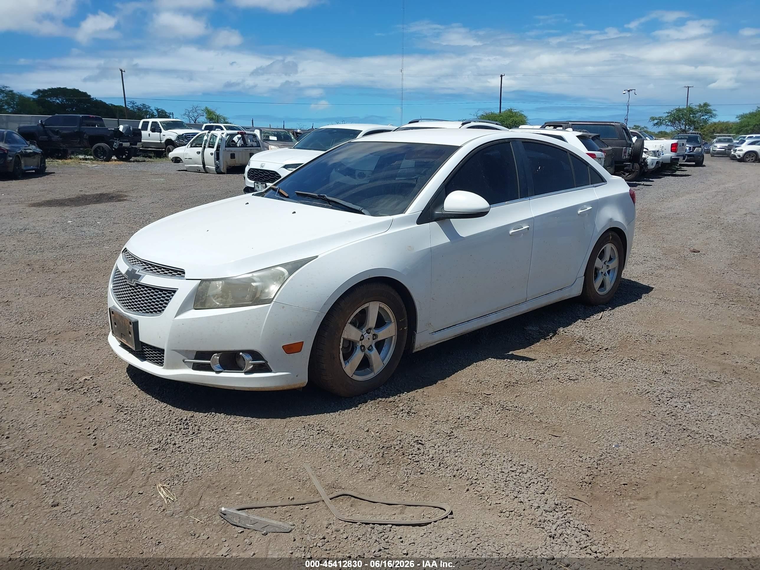 2012 Chevrolet Cruze 1lt White vin: 1G1PF5SC4C7232249