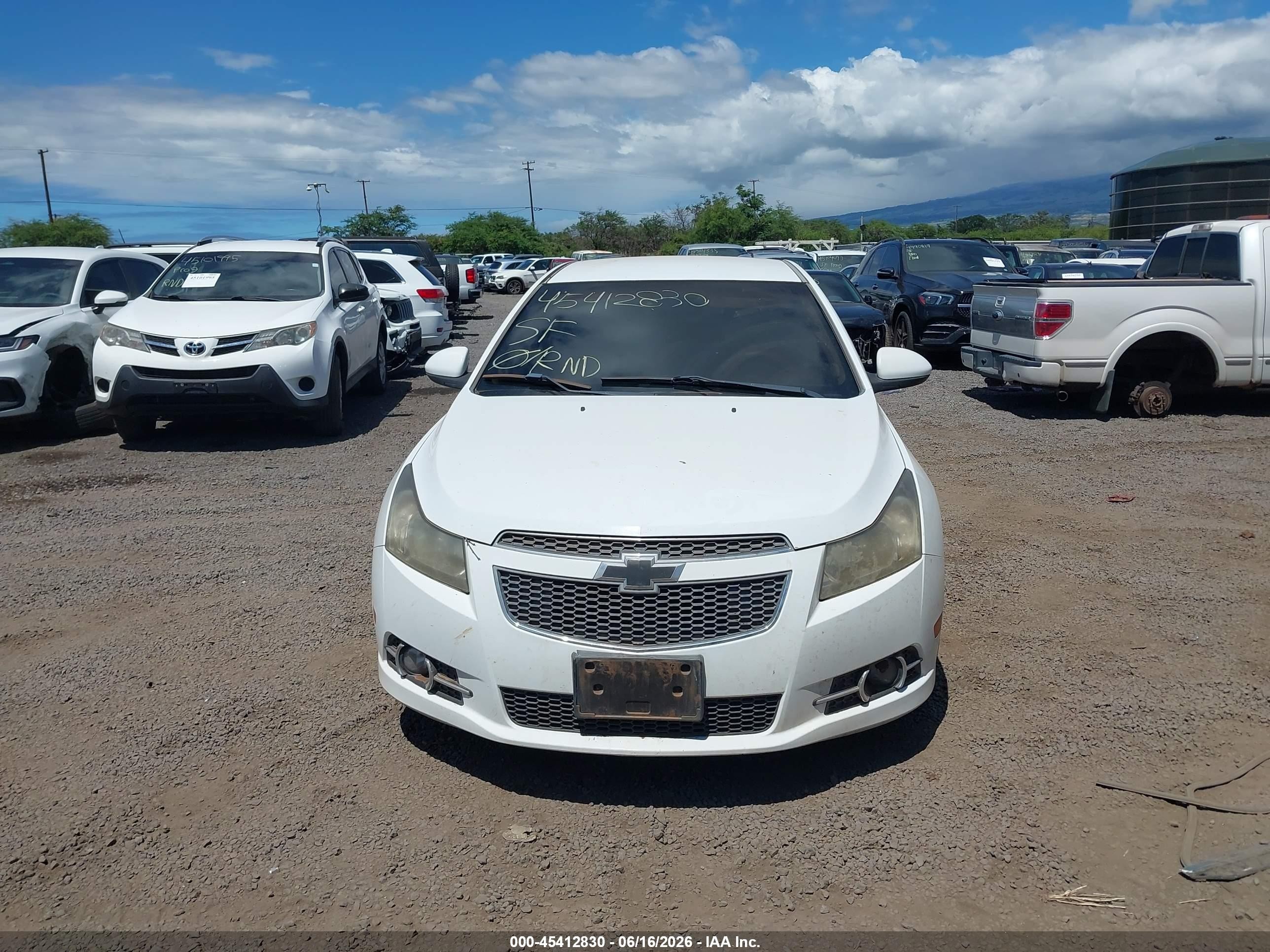2012 Chevrolet Cruze 1lt White vin: 1G1PF5SC4C7232249