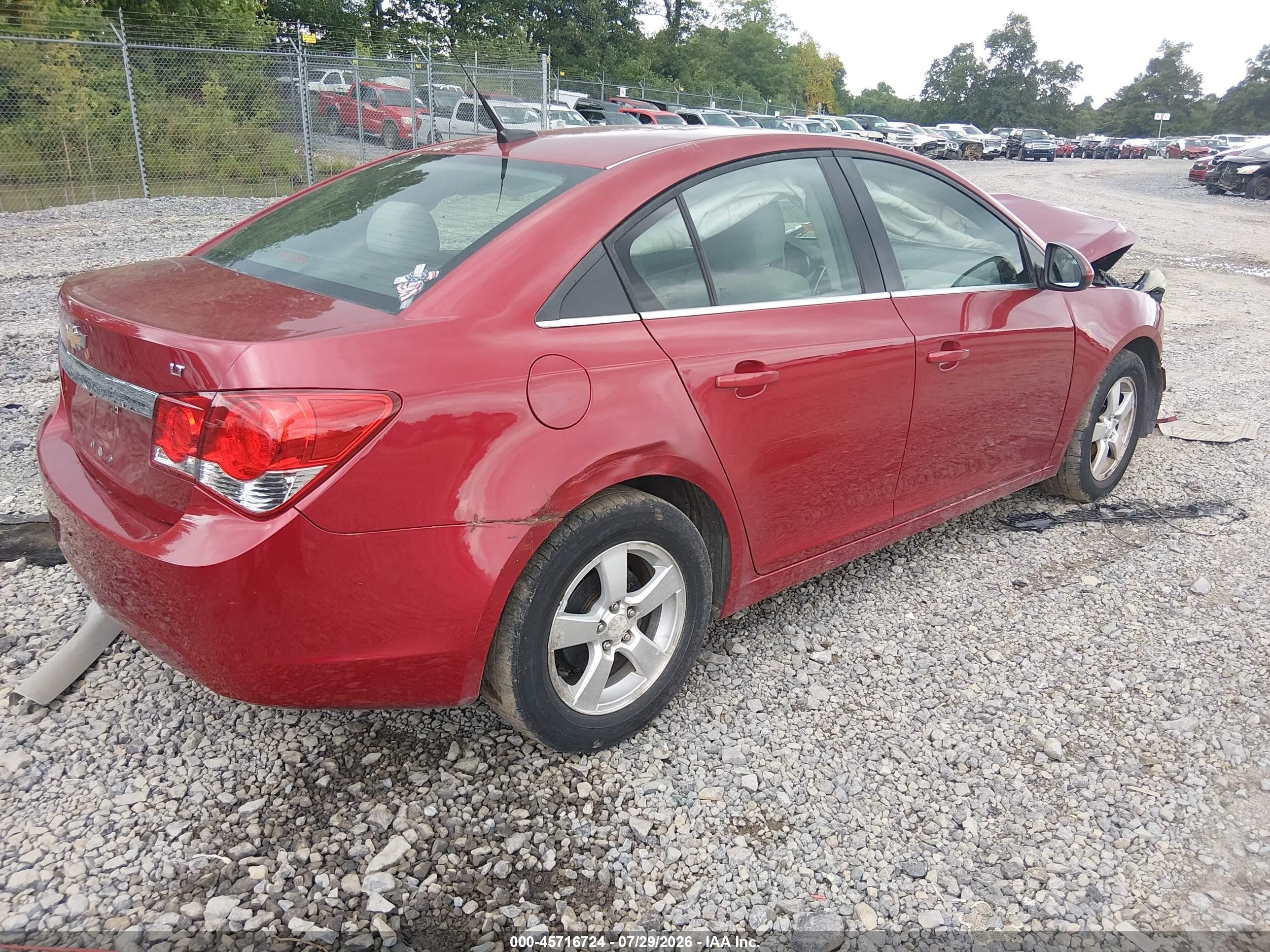 2012 Chevrolet Cruze 1lt Красный vin: 1G1PF5SC4C7245938