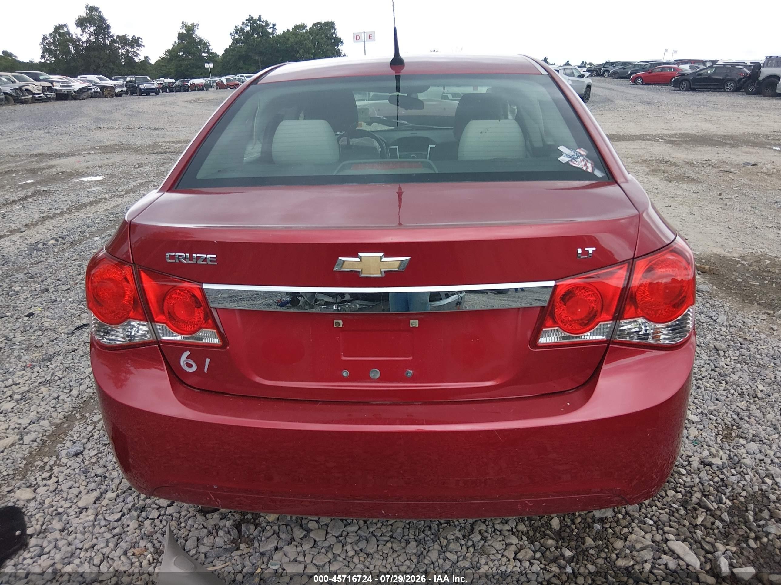 2012 Chevrolet Cruze 1lt Красный vin: 1G1PF5SC4C7245938