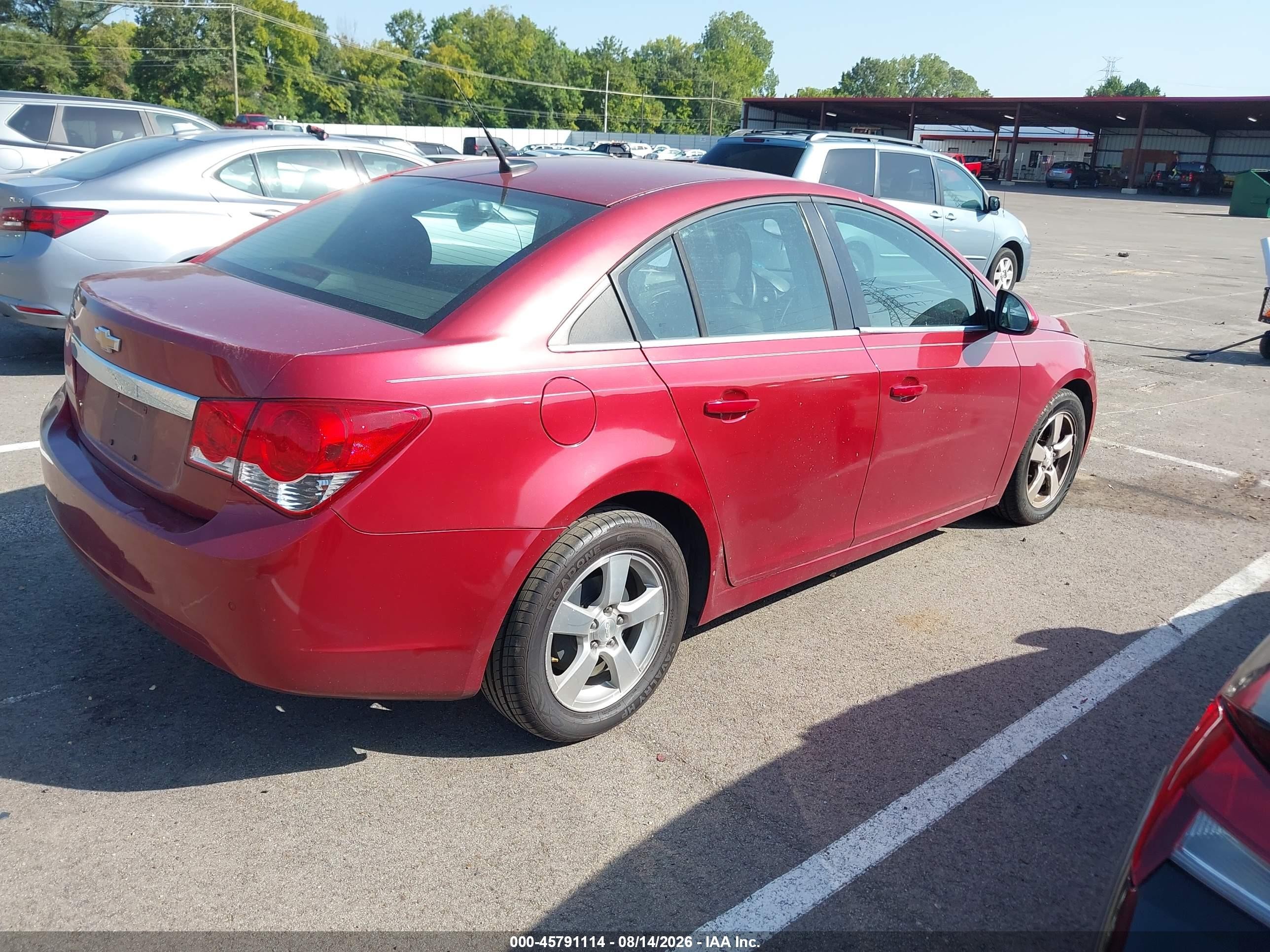 2012 Chevrolet Cruze 1lt Red vin: 1G1PF5SC5C7217579