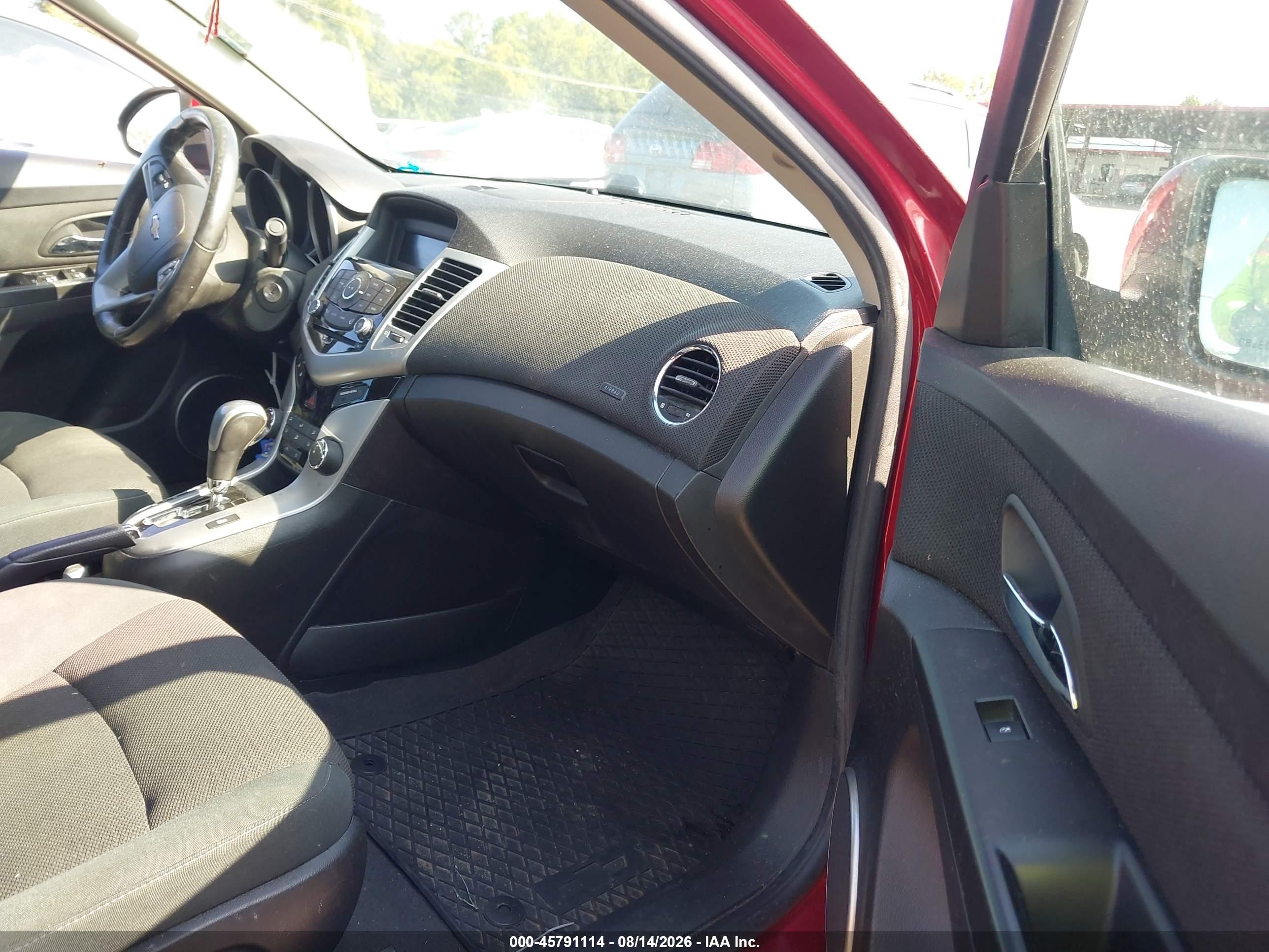 2012 Chevrolet Cruze 1lt Red vin: 1G1PF5SC5C7217579