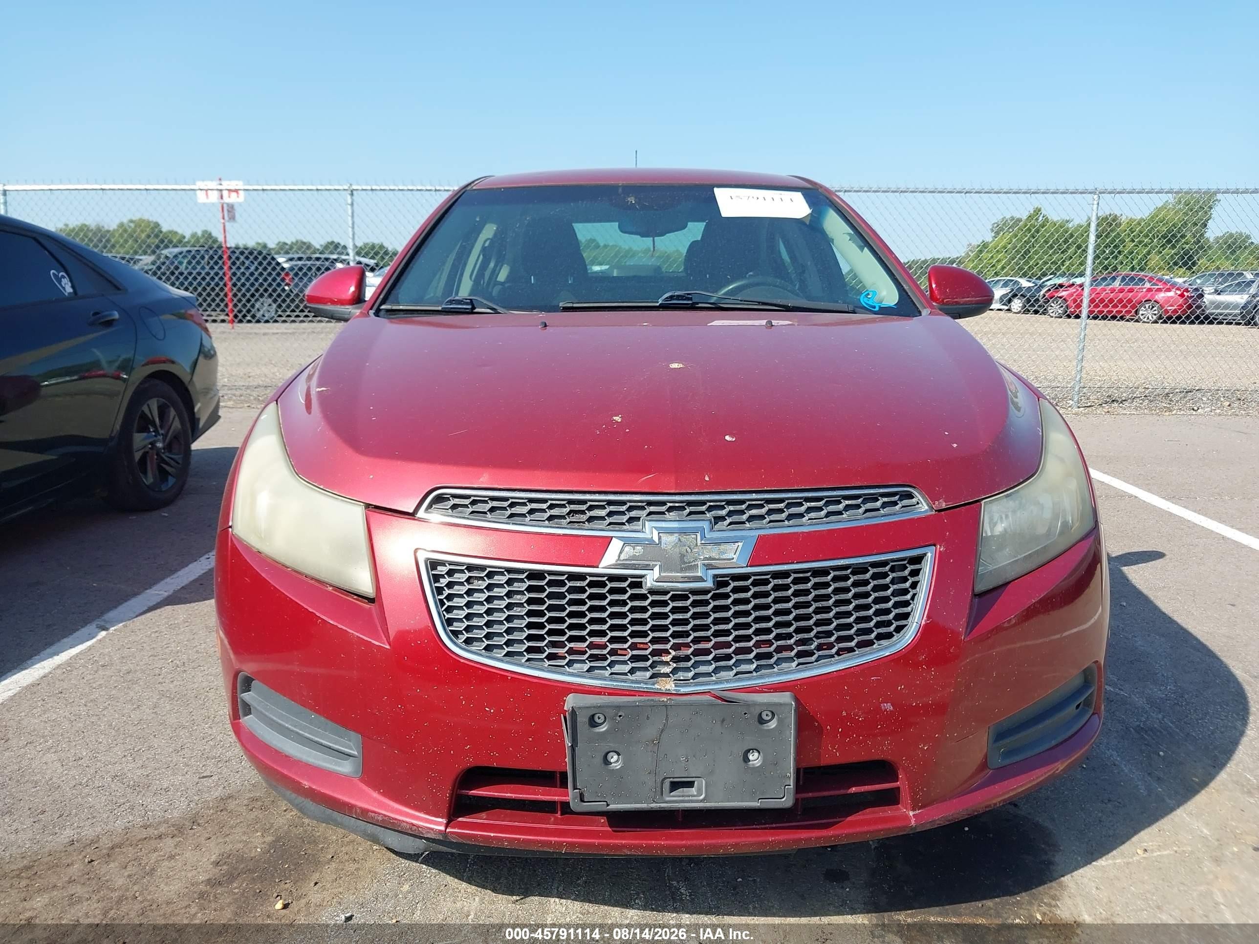 2012 Chevrolet Cruze 1lt Red vin: 1G1PF5SC5C7217579