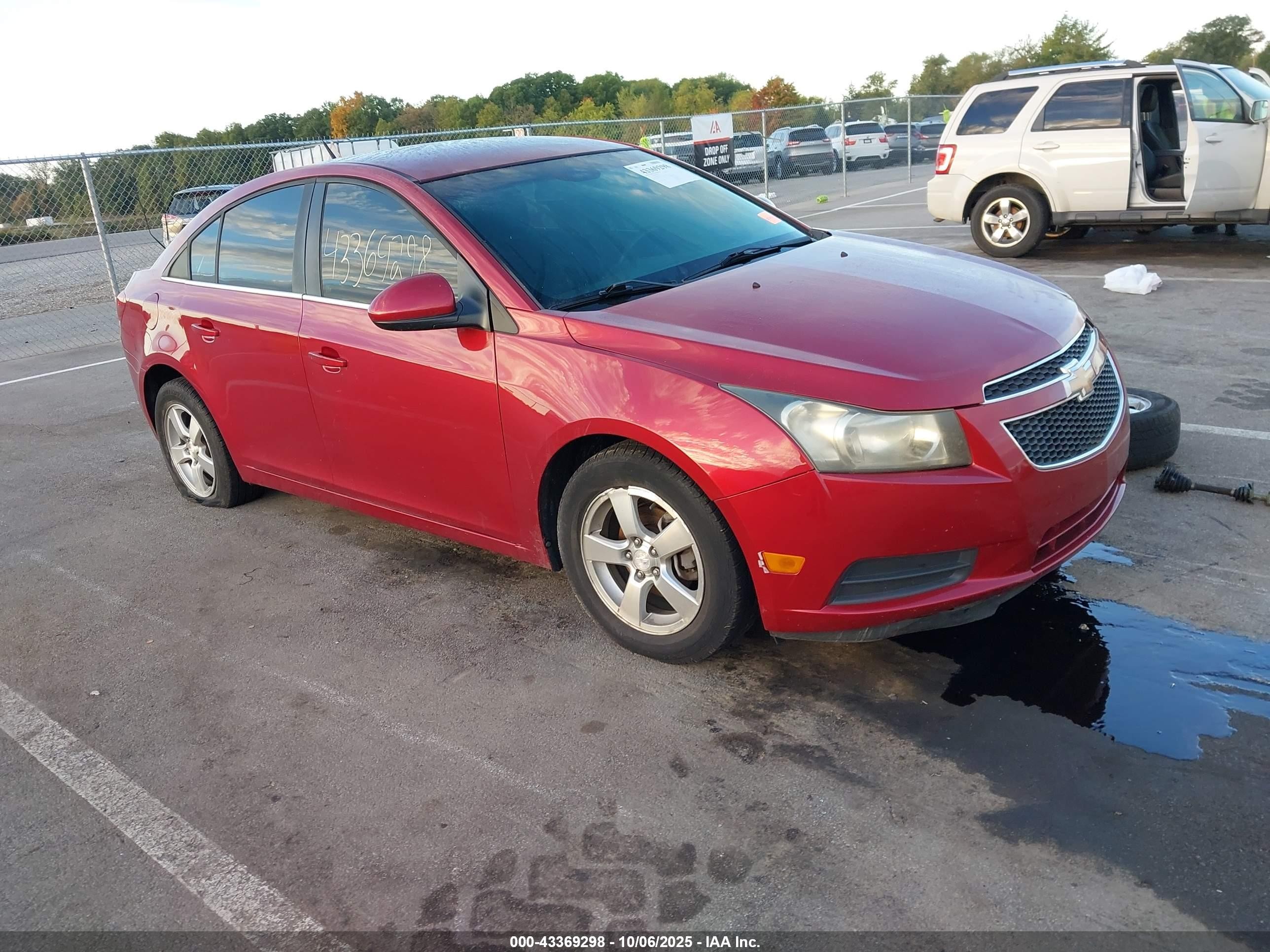 2012 Chevrolet Cruze 1lt Red vin: 1G1PF5SC5C7255104