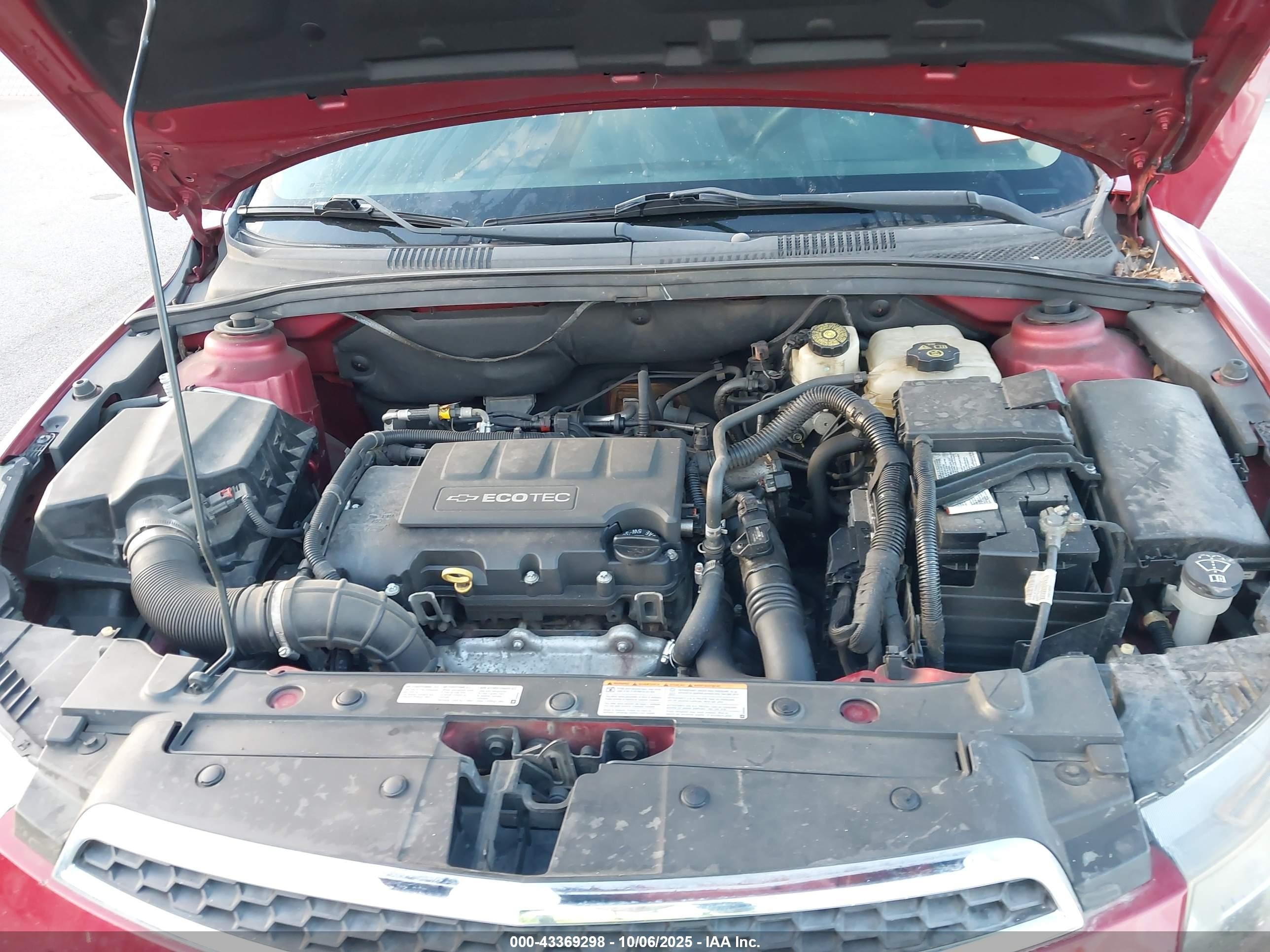 2012 Chevrolet Cruze 1lt Red vin: 1G1PF5SC5C7255104