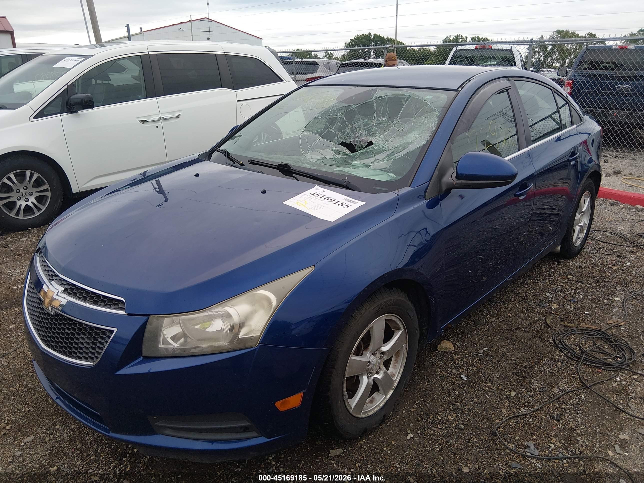 2012 Chevrolet Cruze 1lt Blue vin: 1G1PF5SC5C7355722