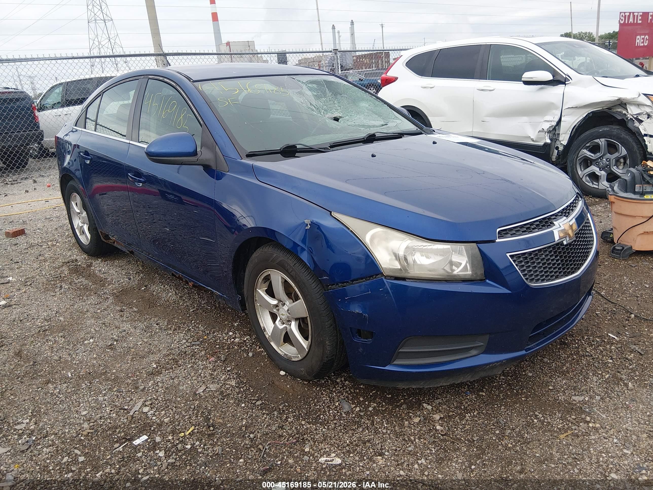 2012 Chevrolet Cruze 1lt Blue vin: 1G1PF5SC5C7355722
