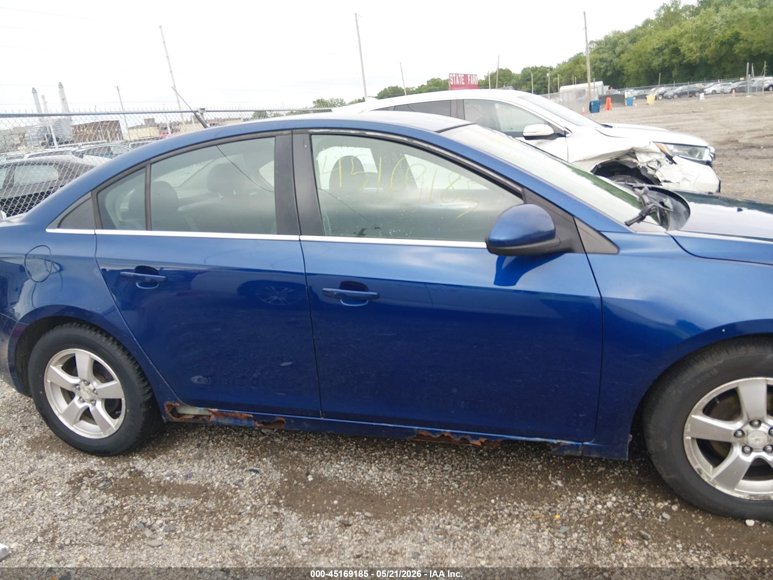 2012 Chevrolet Cruze 1lt Blue vin: 1G1PF5SC5C7355722