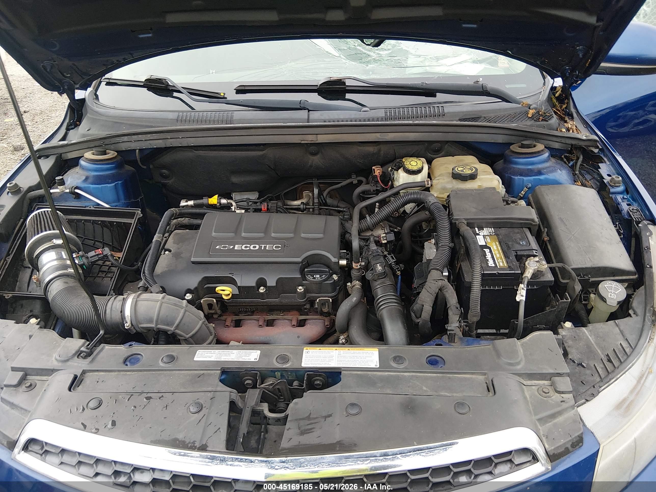 2012 Chevrolet Cruze 1lt Blue vin: 1G1PF5SC5C7355722