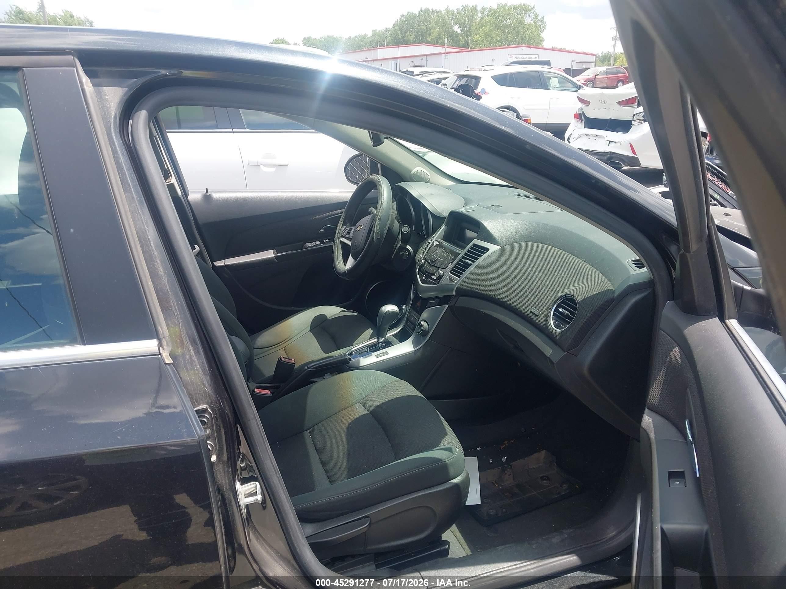 2012 Chevrolet Cruze 1lt Black vin: 1G1PF5SC6C7229773