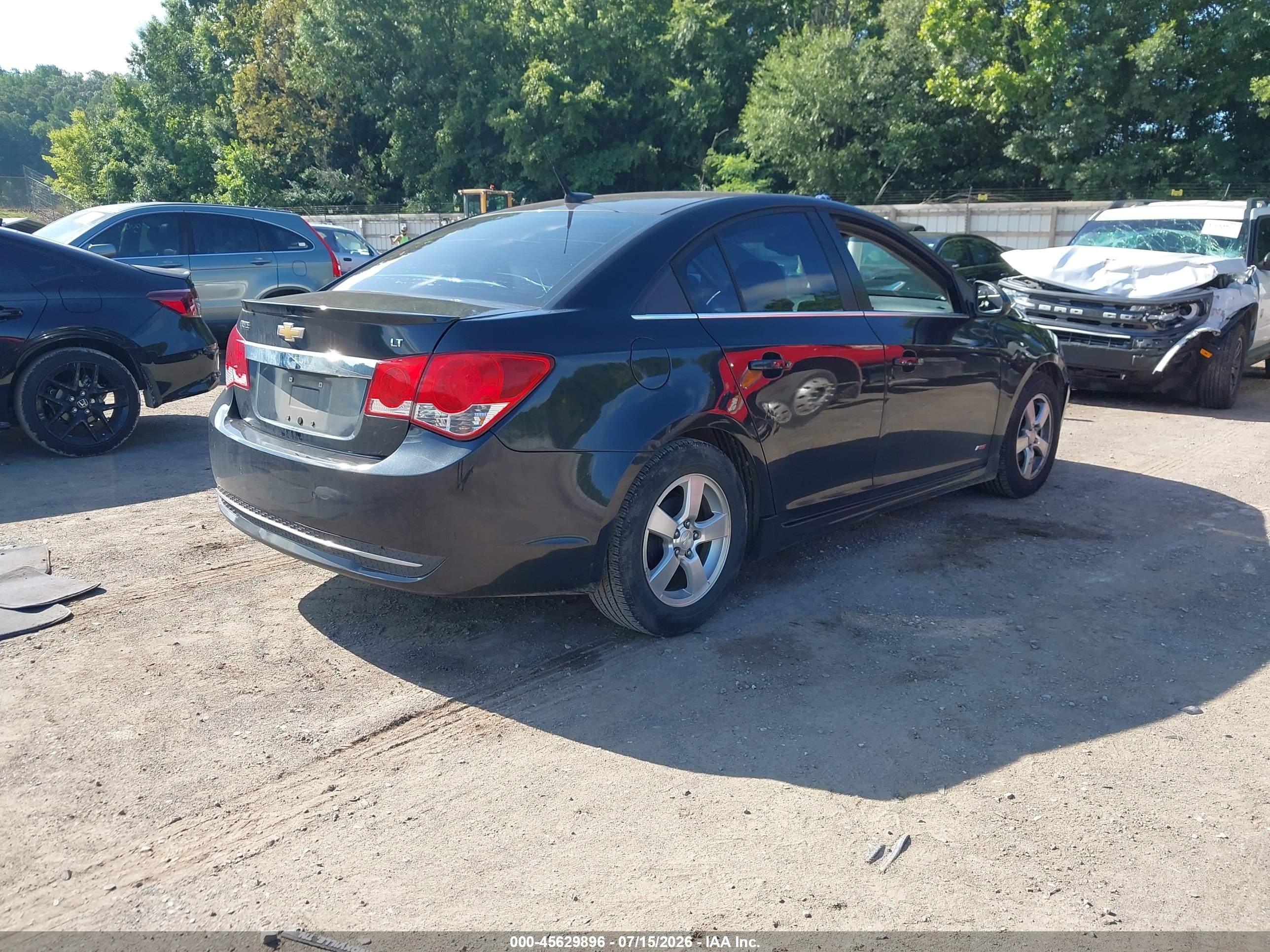2012 Chevrolet Cruze 1lt Black vin: 1G1PF5SC6C7365160