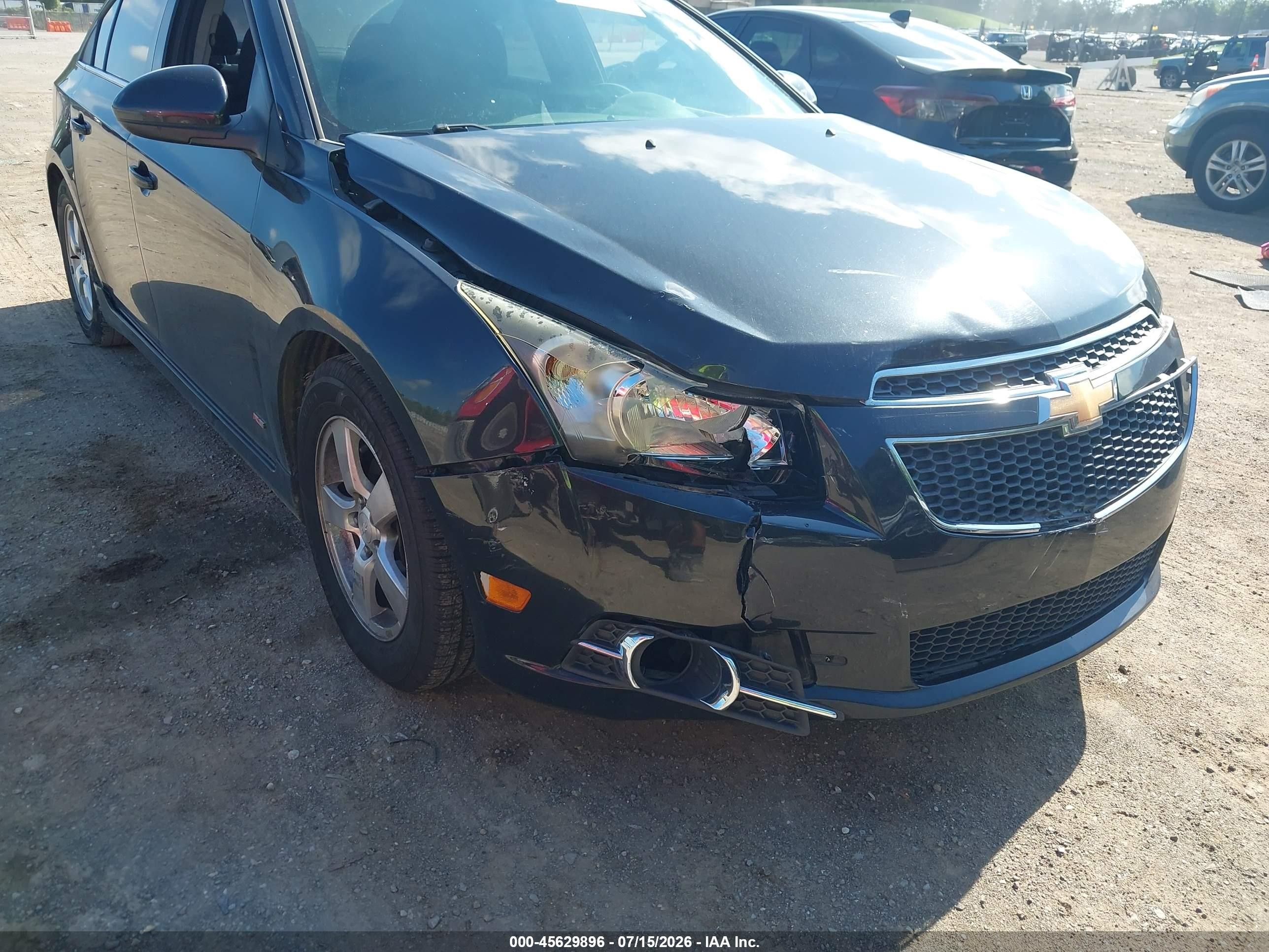 2012 Chevrolet Cruze 1lt Black vin: 1G1PF5SC6C7365160