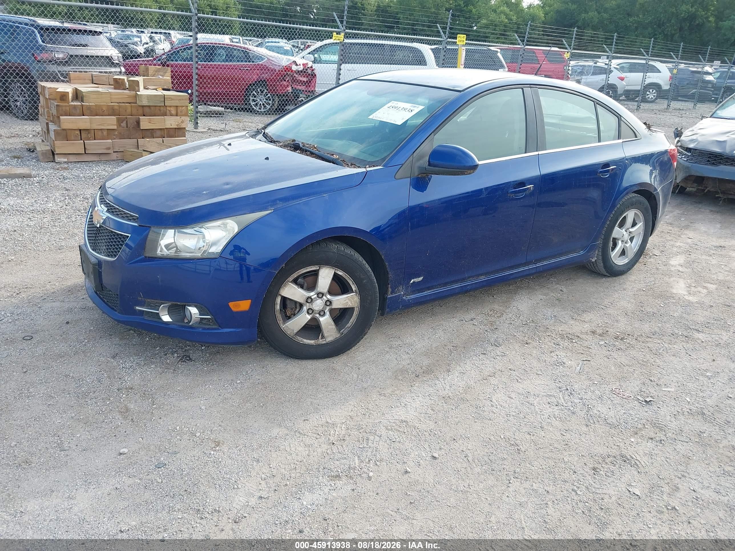 2012 Chevrolet Cruze 1lt Blue vin: 1G1PF5SC7C7259400