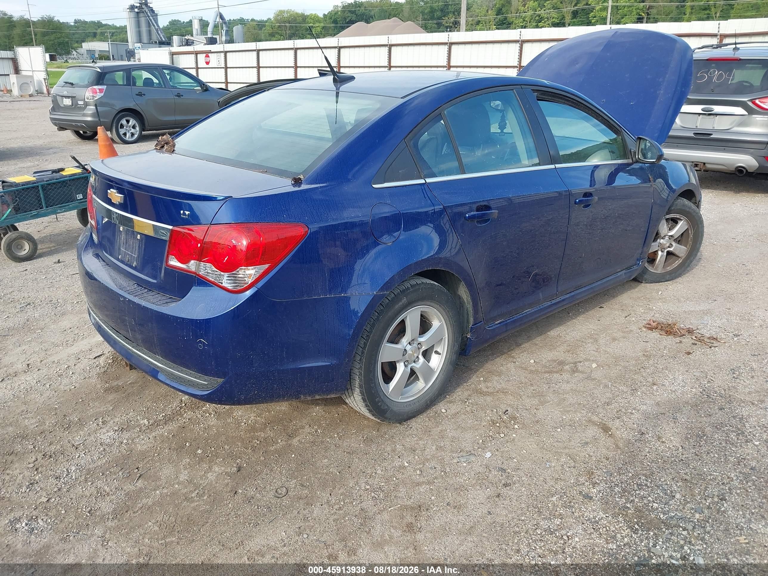2012 Chevrolet Cruze 1lt Blue vin: 1G1PF5SC7C7259400