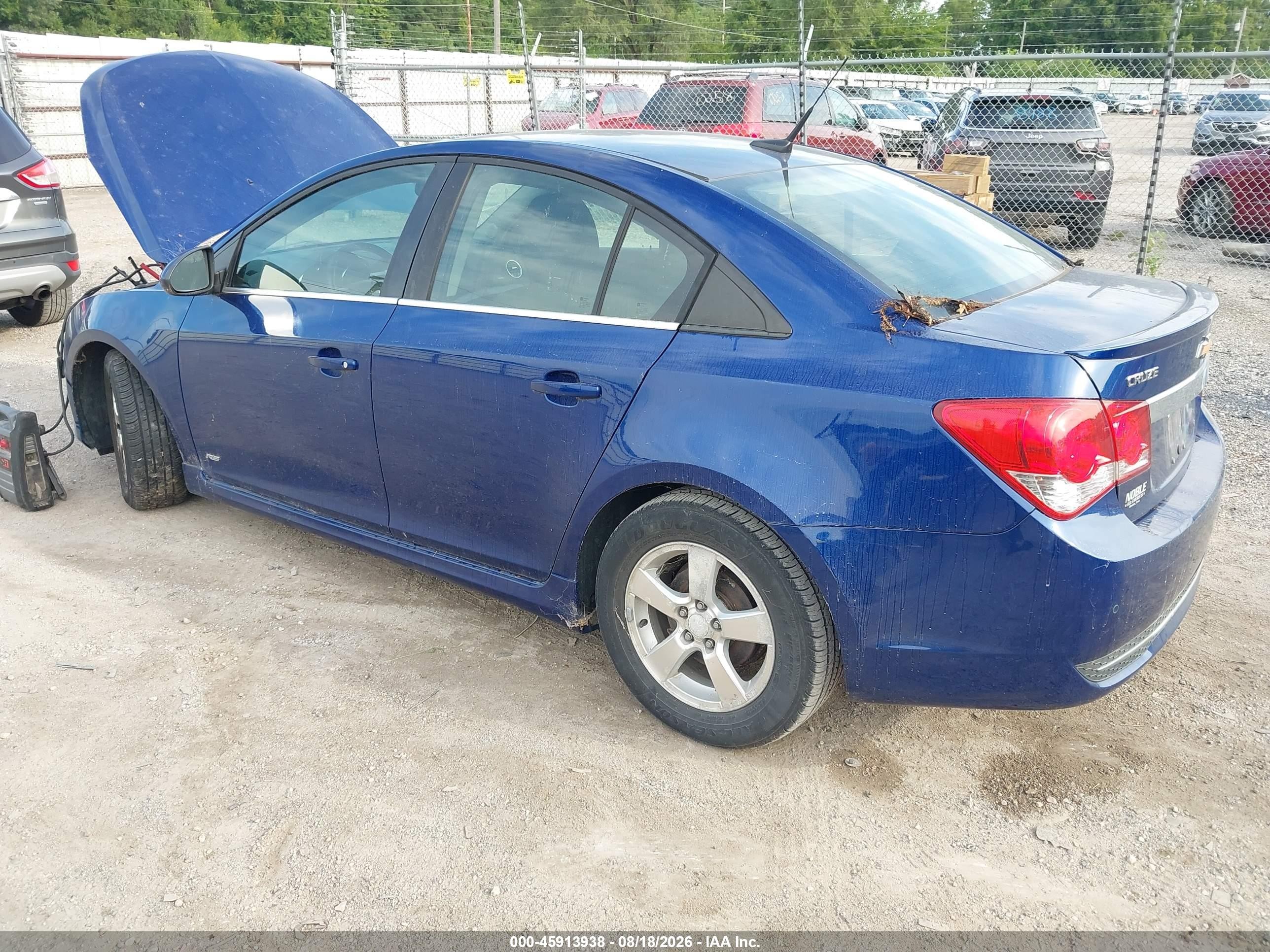 2012 Chevrolet Cruze 1lt Blue vin: 1G1PF5SC7C7259400