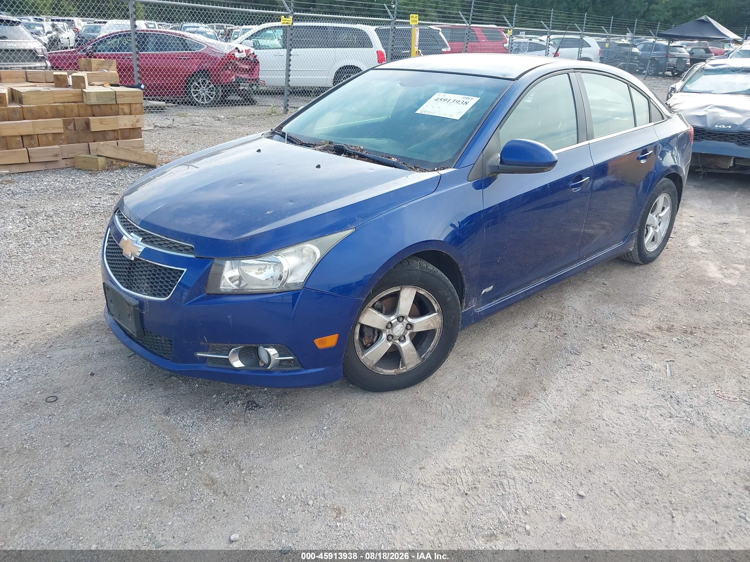 2012 Chevrolet Cruze 1lt Blue vin: 1G1PF5SC7C7259400