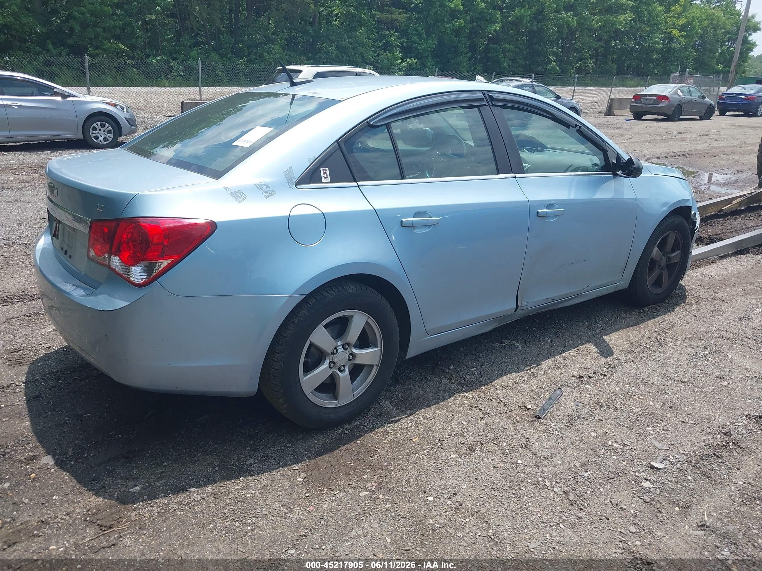 2012 Chevrolet Cruze 1lt Blue vin: 1G1PF5SC7C7298276